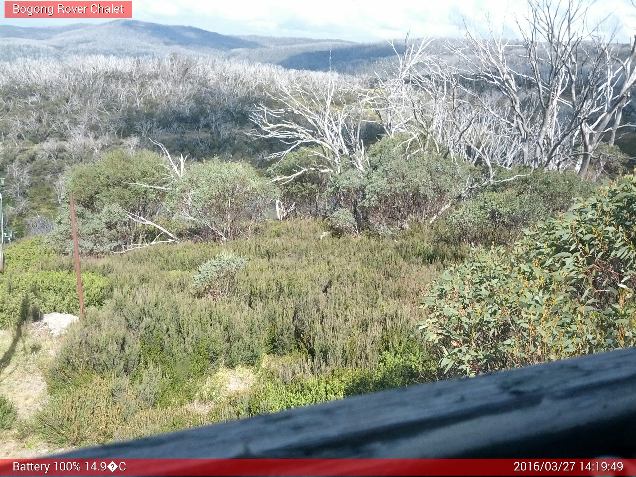 Bogong Web Cam 2:19pm Sunday 27th of March 2016