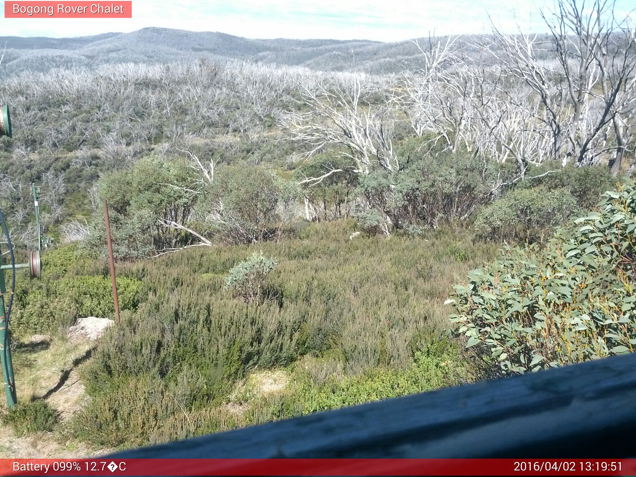 Bogong Web Cam 1:19pm Saturday 2nd of April 2016