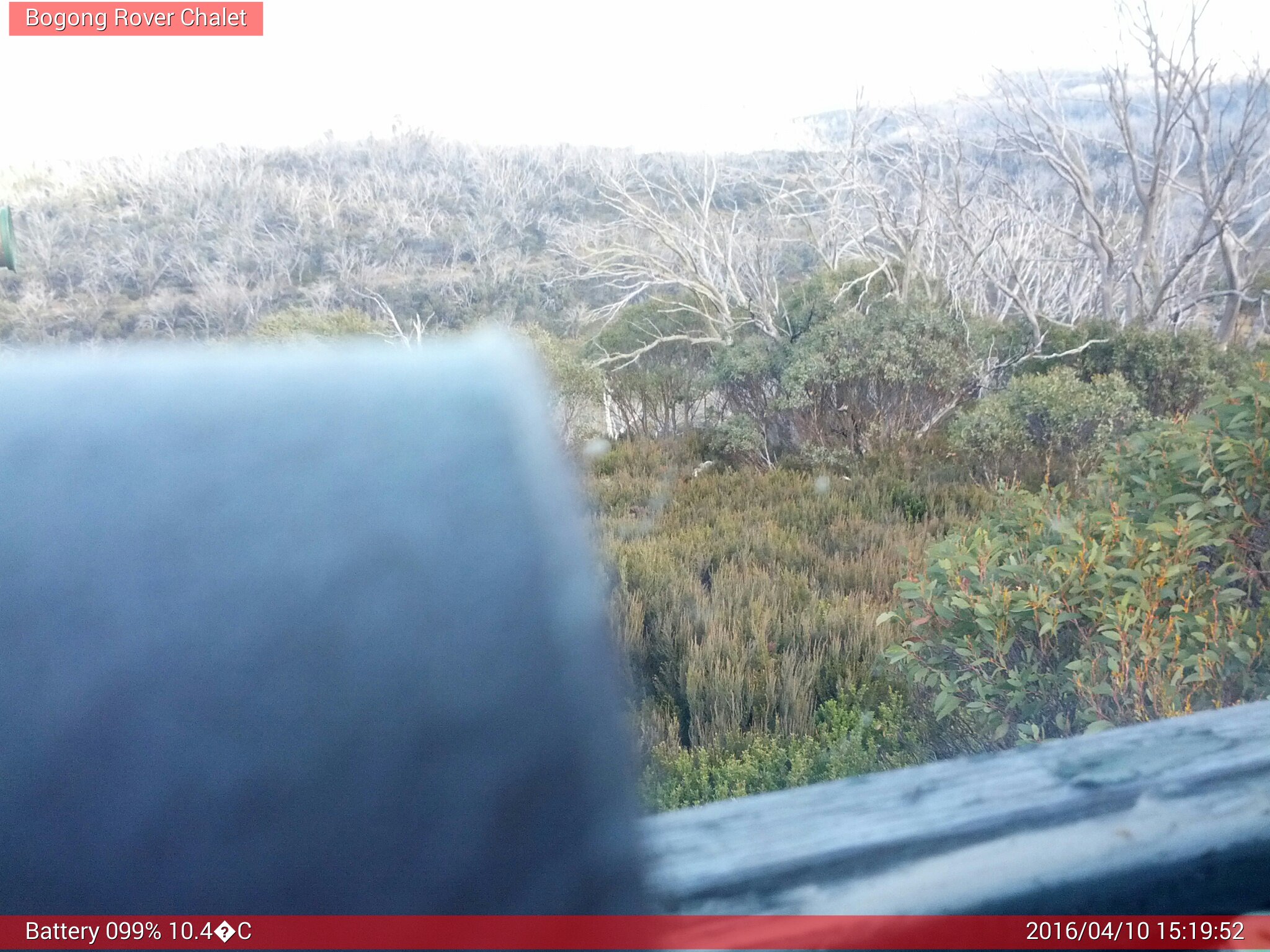 Bogong Web Cam 3:19pm Sunday 10th of April 2016