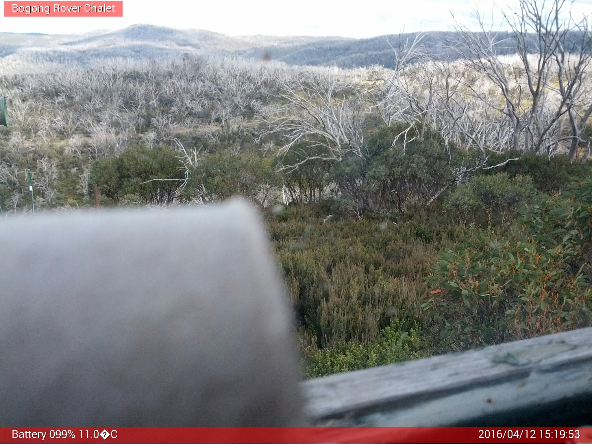 Bogong Web Cam 3:19pm Tuesday 12th of April 2016