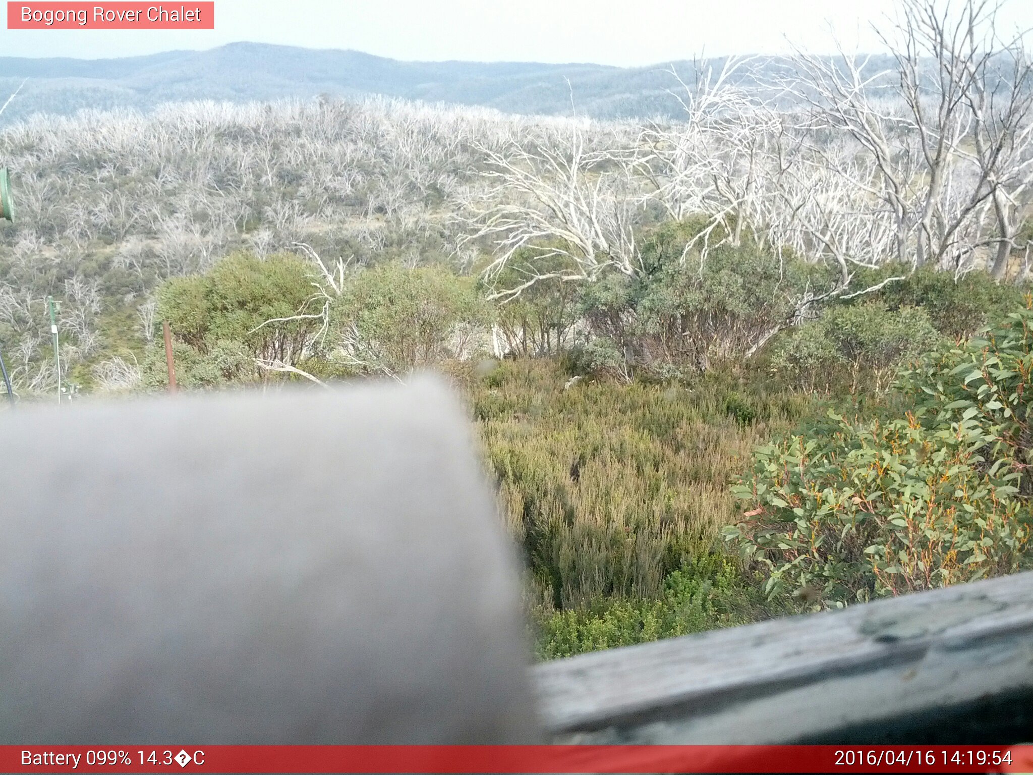 Bogong Web Cam 2:19pm Saturday 16th of April 2016