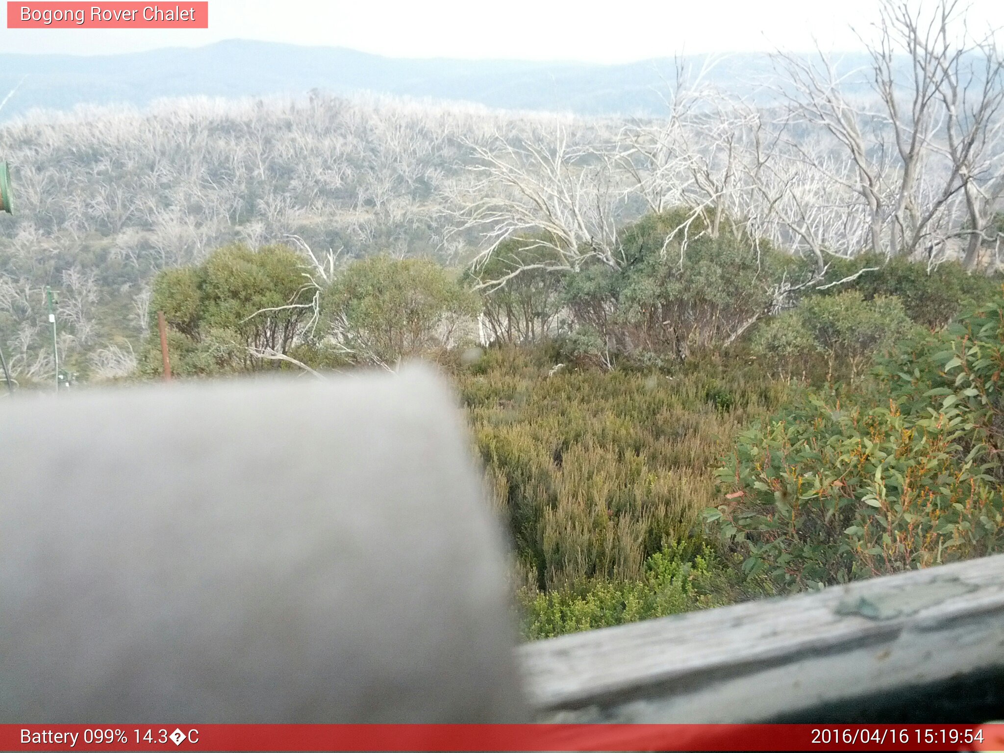 Bogong Web Cam 3:19pm Saturday 16th of April 2016