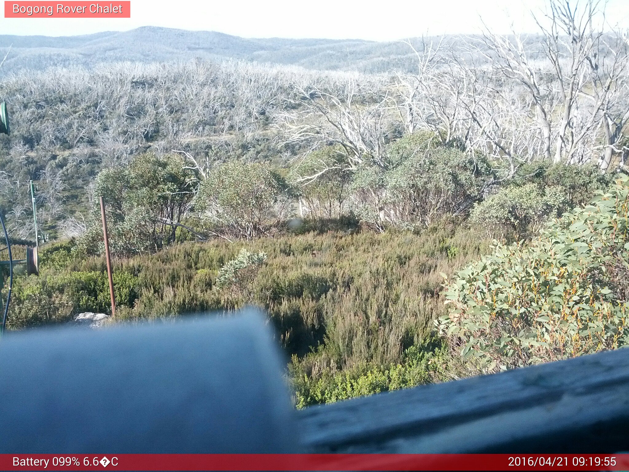 Bogong Web Cam 9:19am Thursday 21st of April 2016