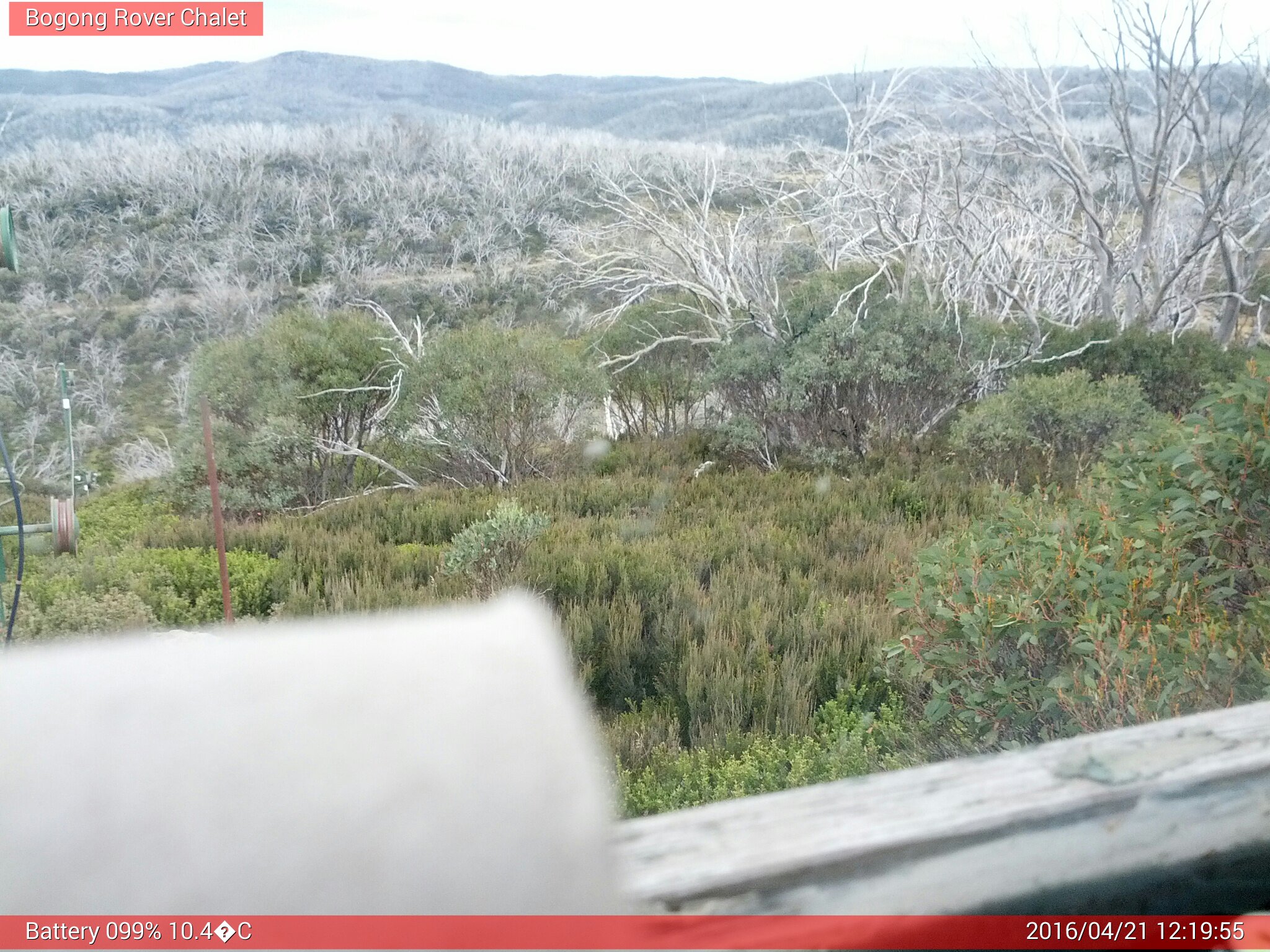 Bogong Web Cam 12:19pm Thursday 21st of April 2016