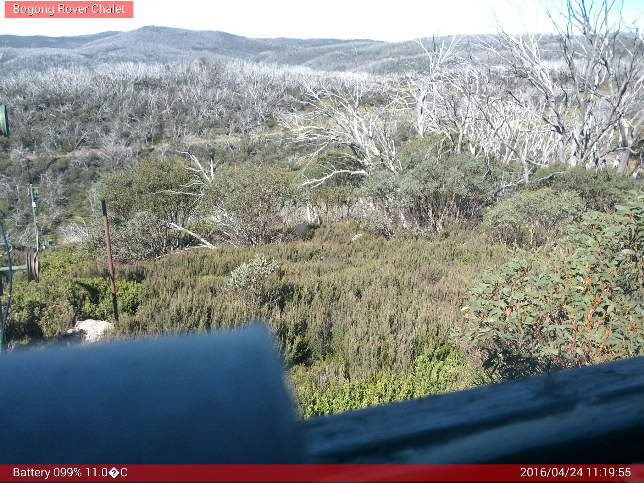 Bogong Web Cam 11:19am Sunday 24th of April 2016