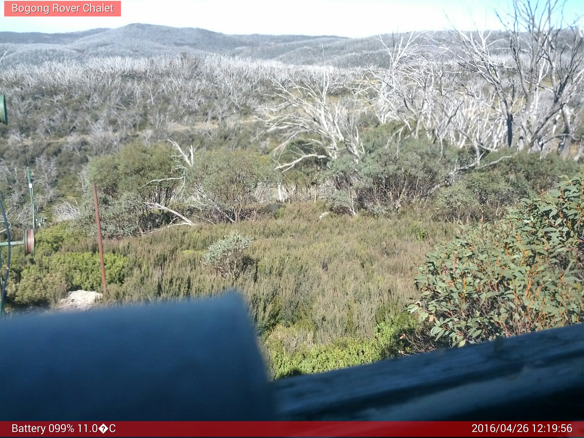 Bogong Web Cam 12:19pm Tuesday 26th of April 2016