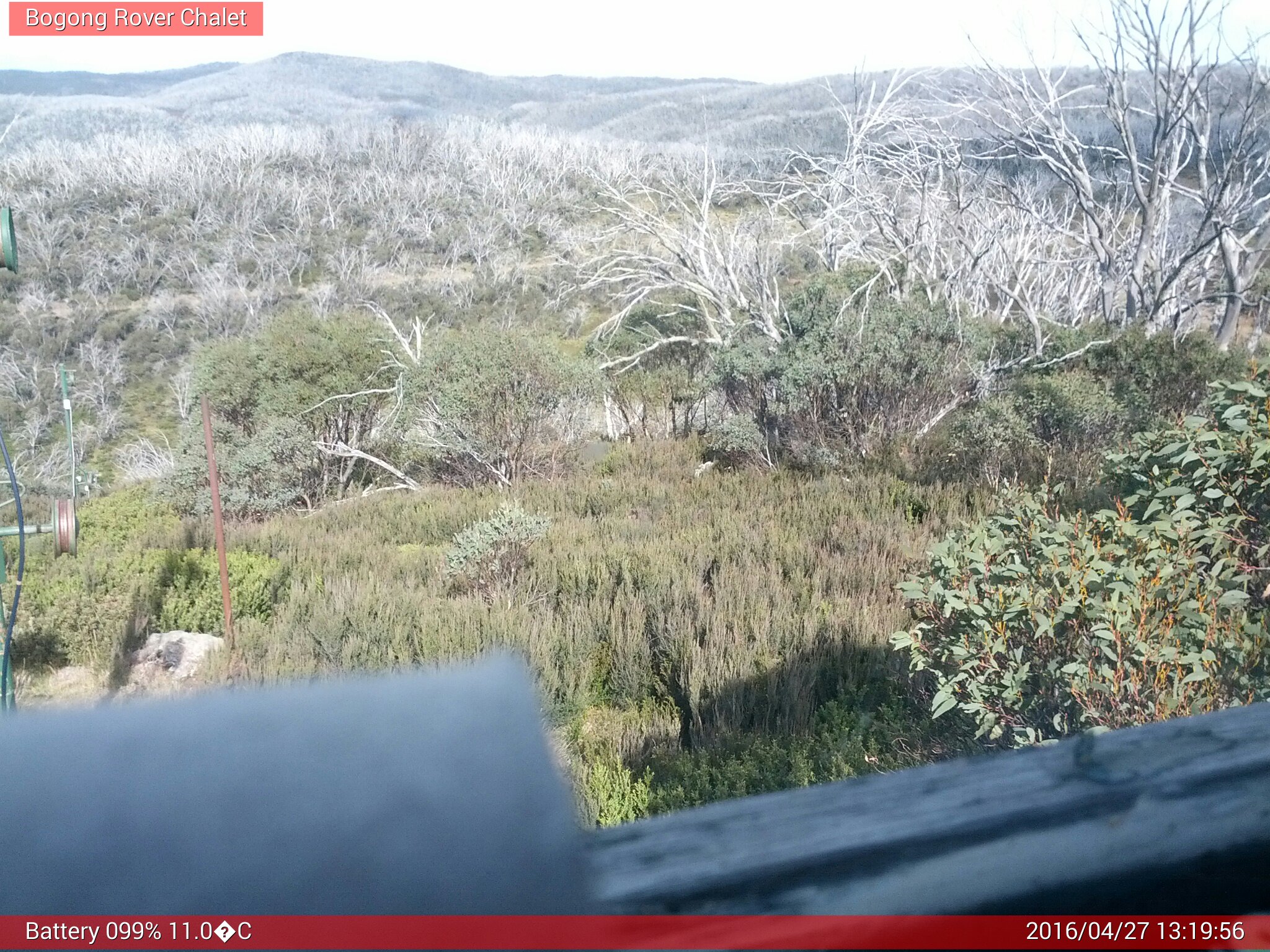 Bogong Web Cam 1:19pm Wednesday 27th of April 2016