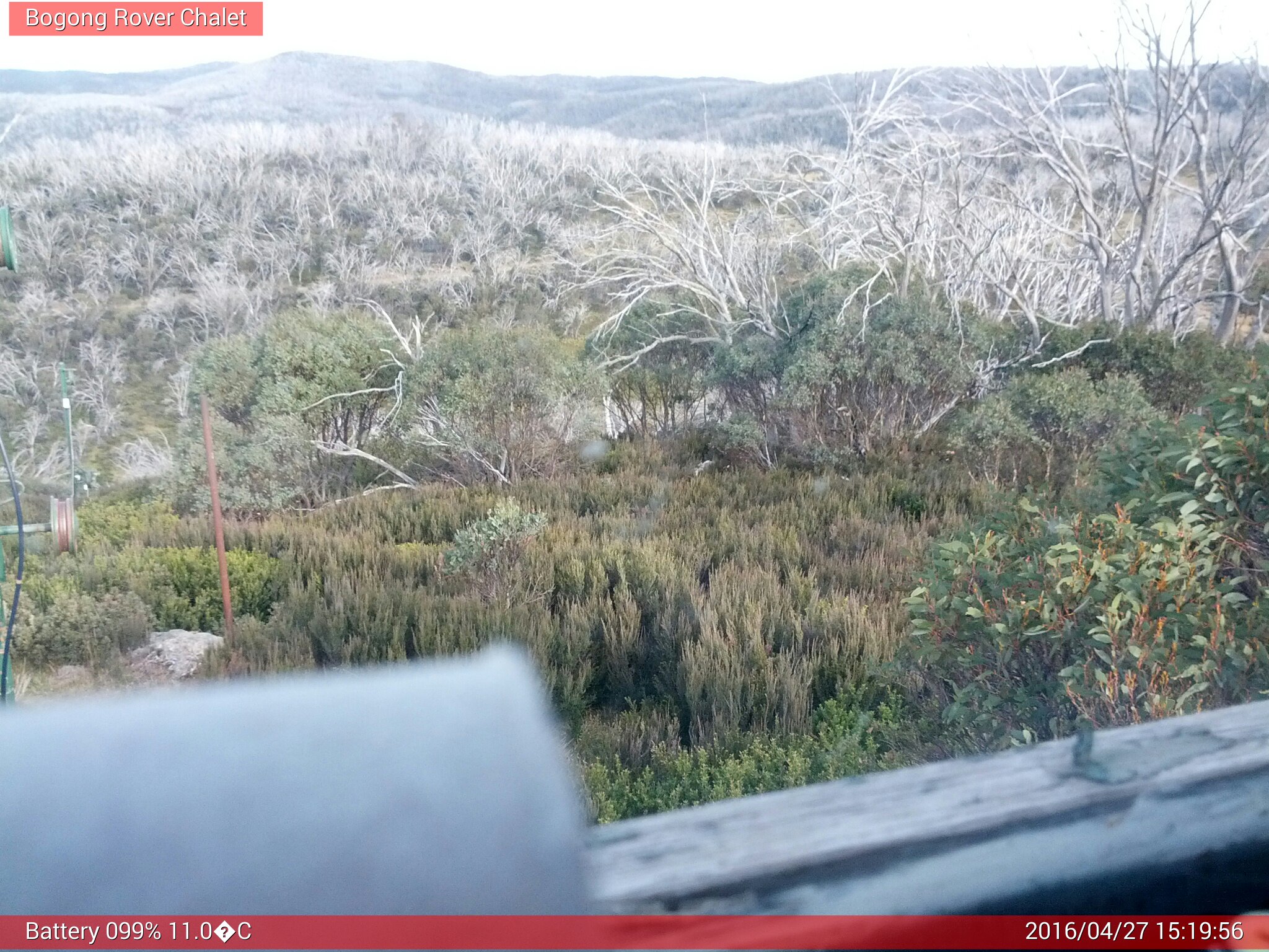 Bogong Web Cam 3:19pm Wednesday 27th of April 2016