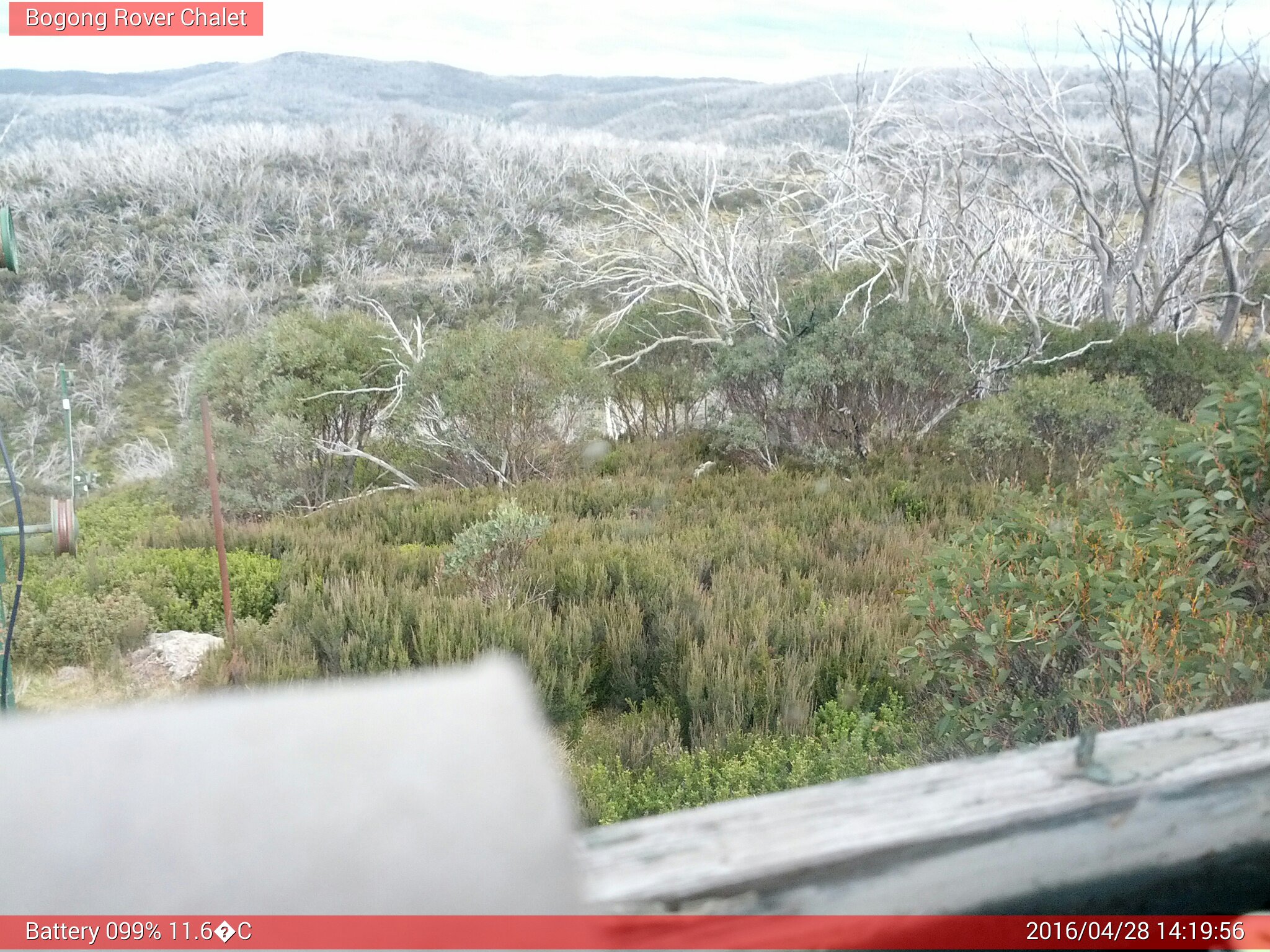 Bogong Web Cam 2:19pm Thursday 28th of April 2016