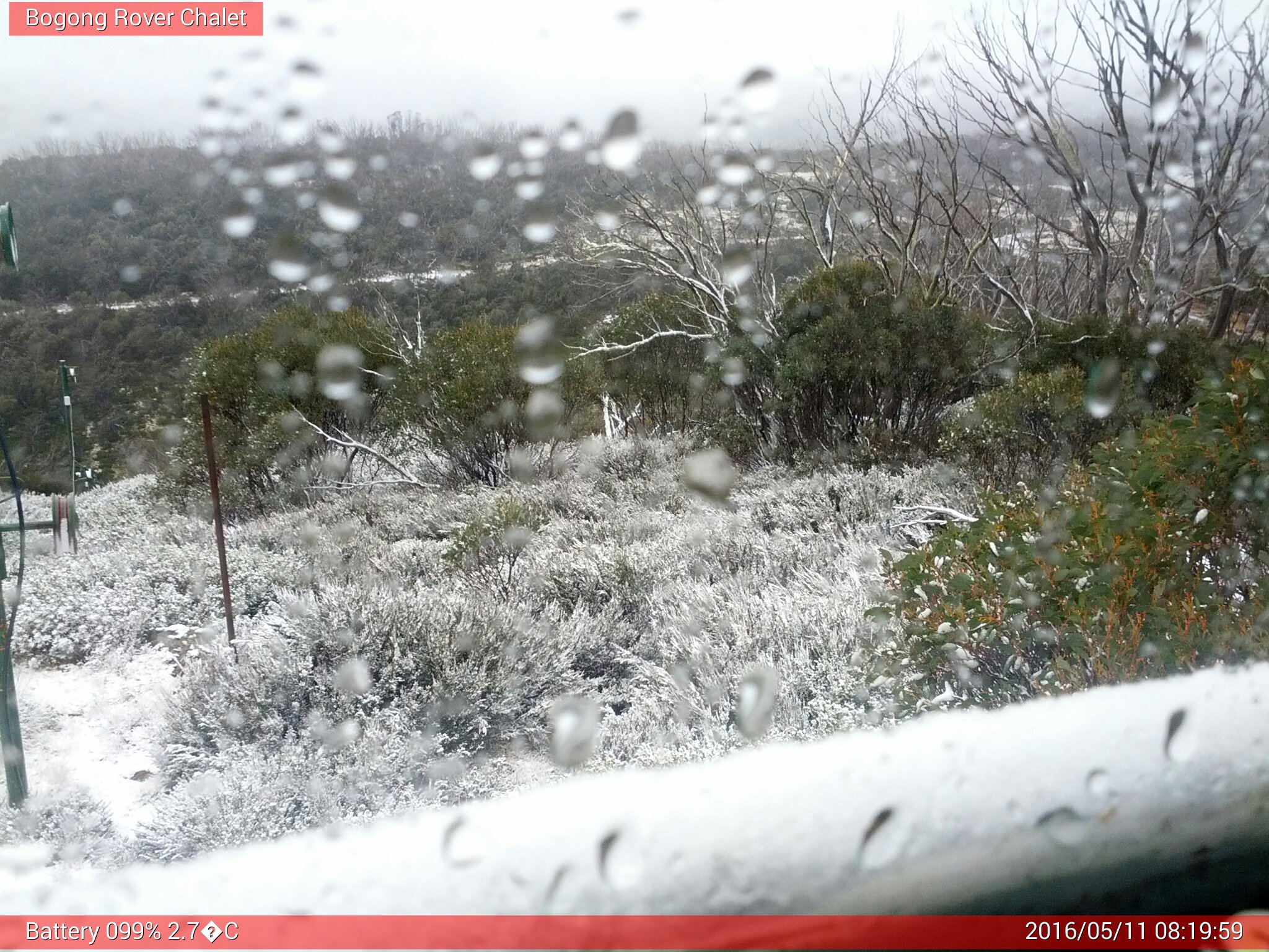 Bogong Web Cam 8:19am Wednesday 11th of May 2016