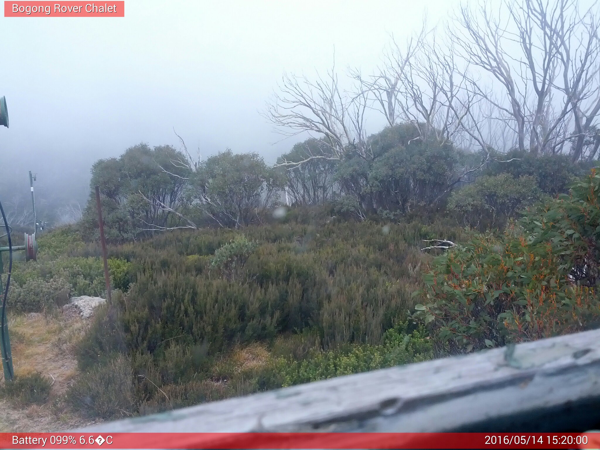 Bogong Web Cam 3:19pm Saturday 14th of May 2016