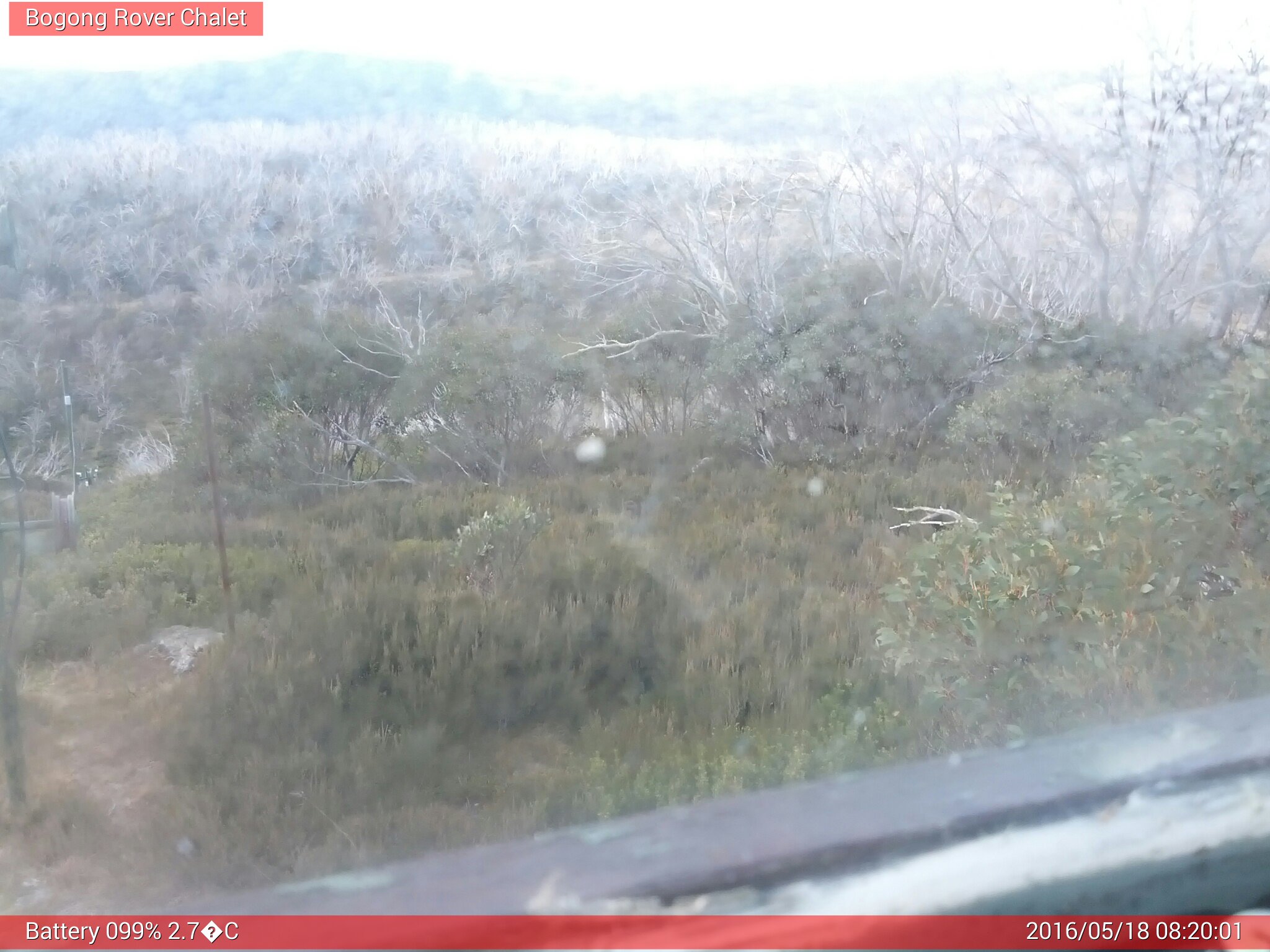 Bogong Web Cam 8:20am Wednesday 18th of May 2016