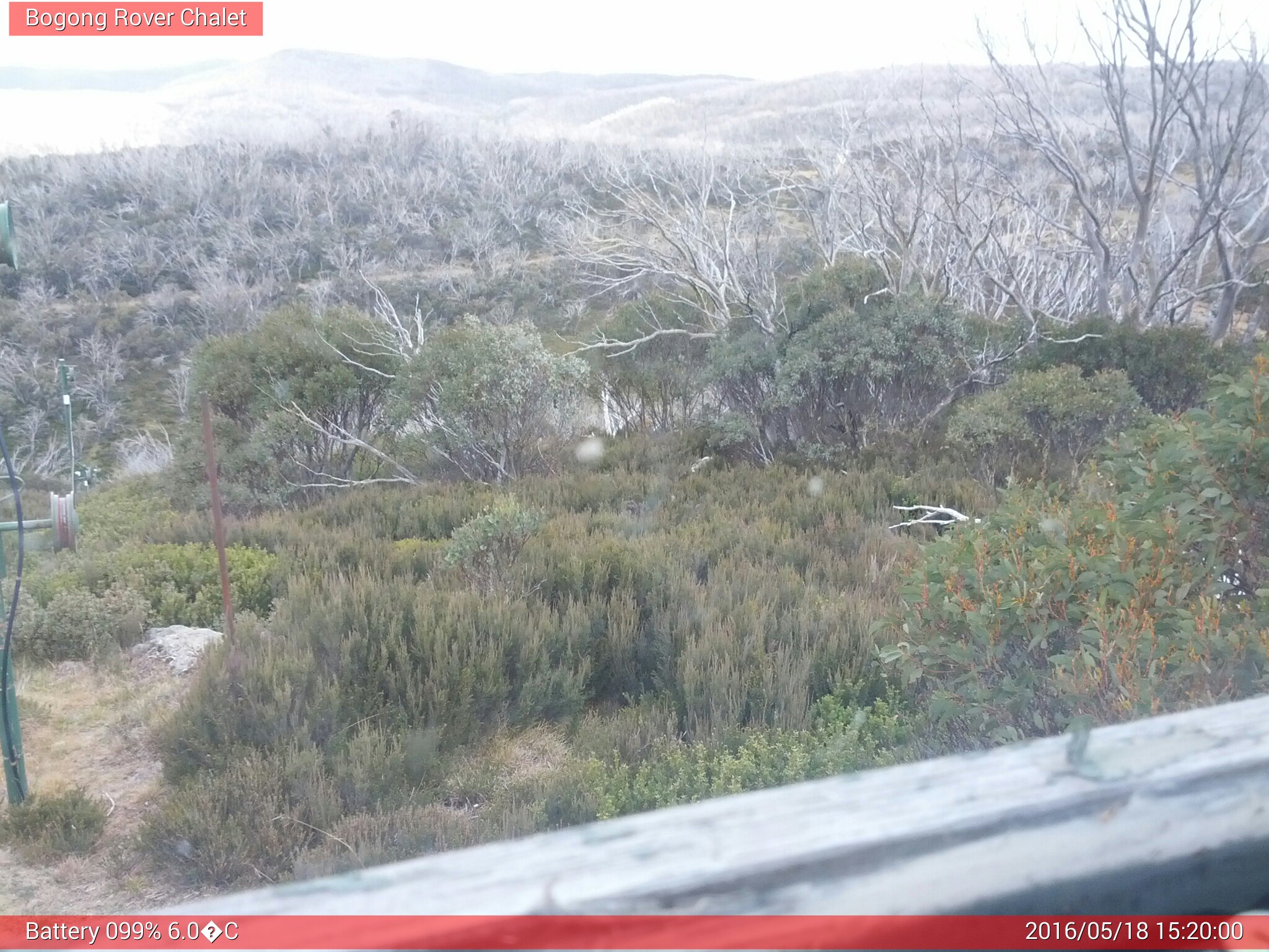 Bogong Web Cam 3:20pm Wednesday 18th of May 2016