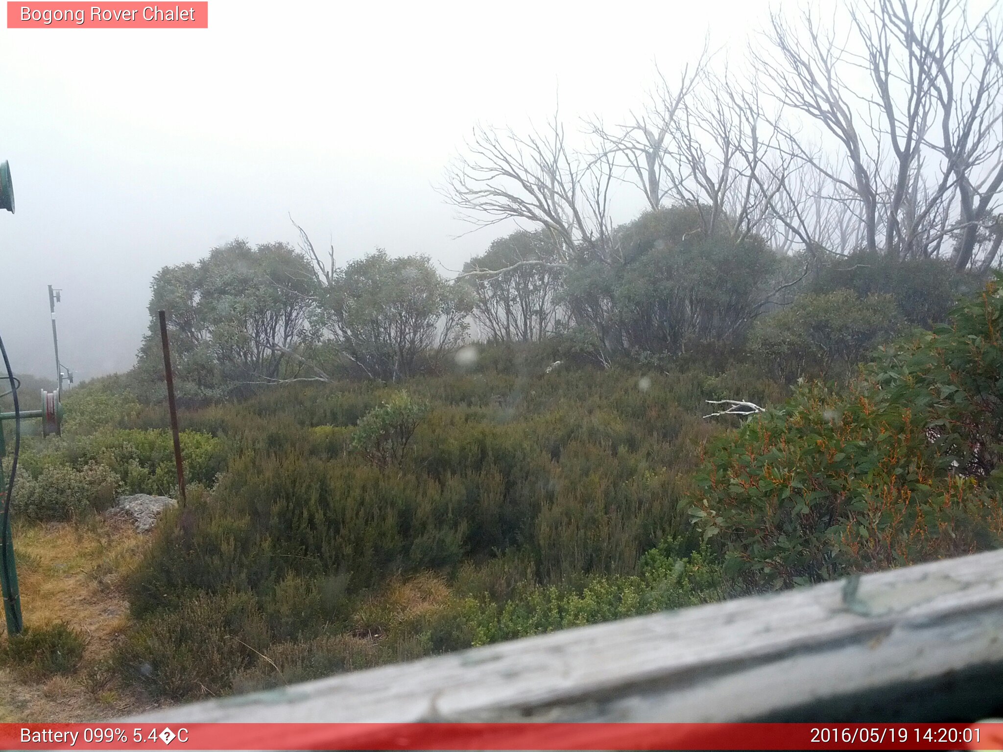 Bogong Web Cam 2:20pm Thursday 19th of May 2016