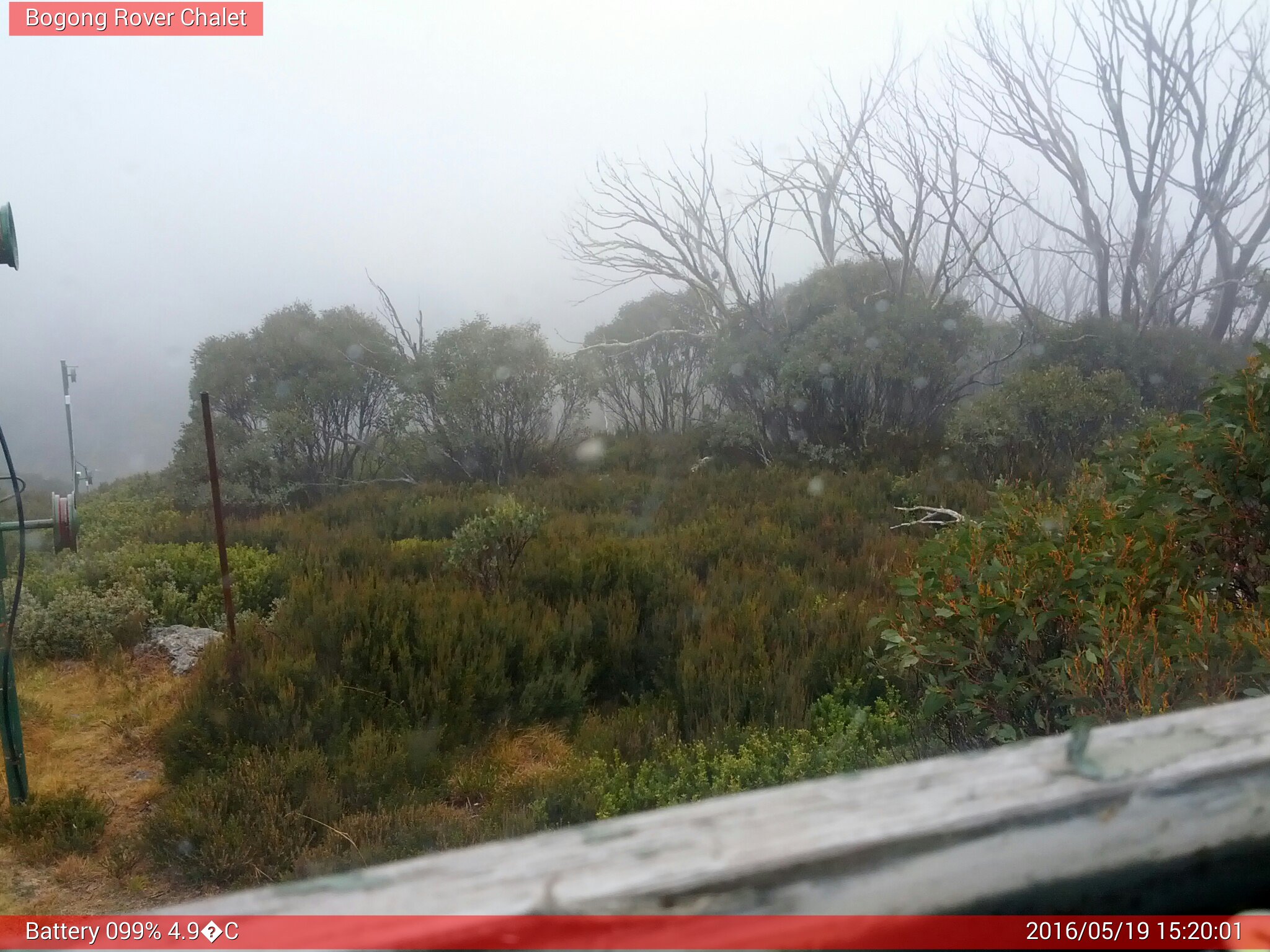 Bogong Web Cam 3:20pm Thursday 19th of May 2016