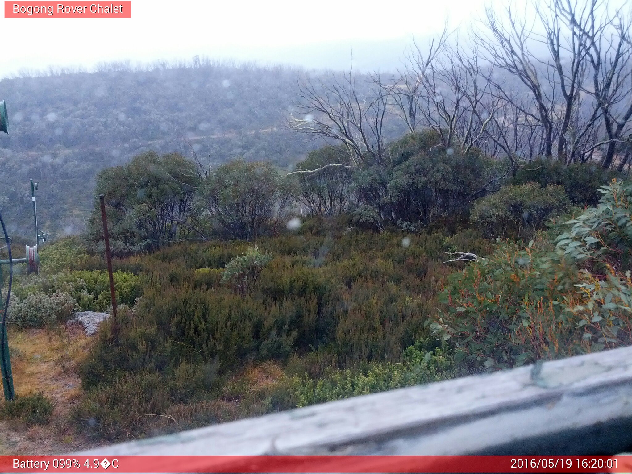 Bogong Web Cam 4:20pm Thursday 19th of May 2016