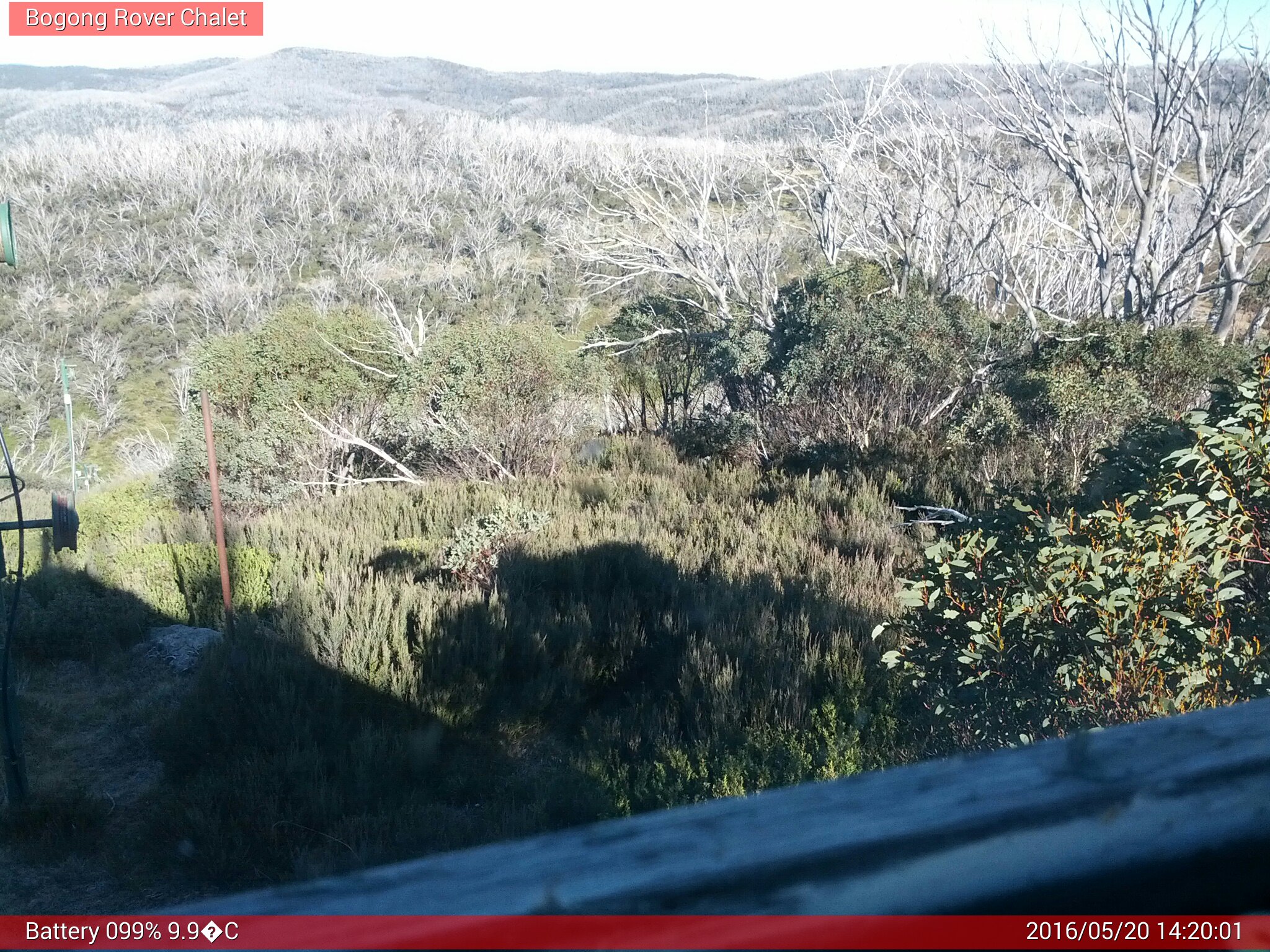 Bogong Web Cam 2:20pm Friday 20th of May 2016