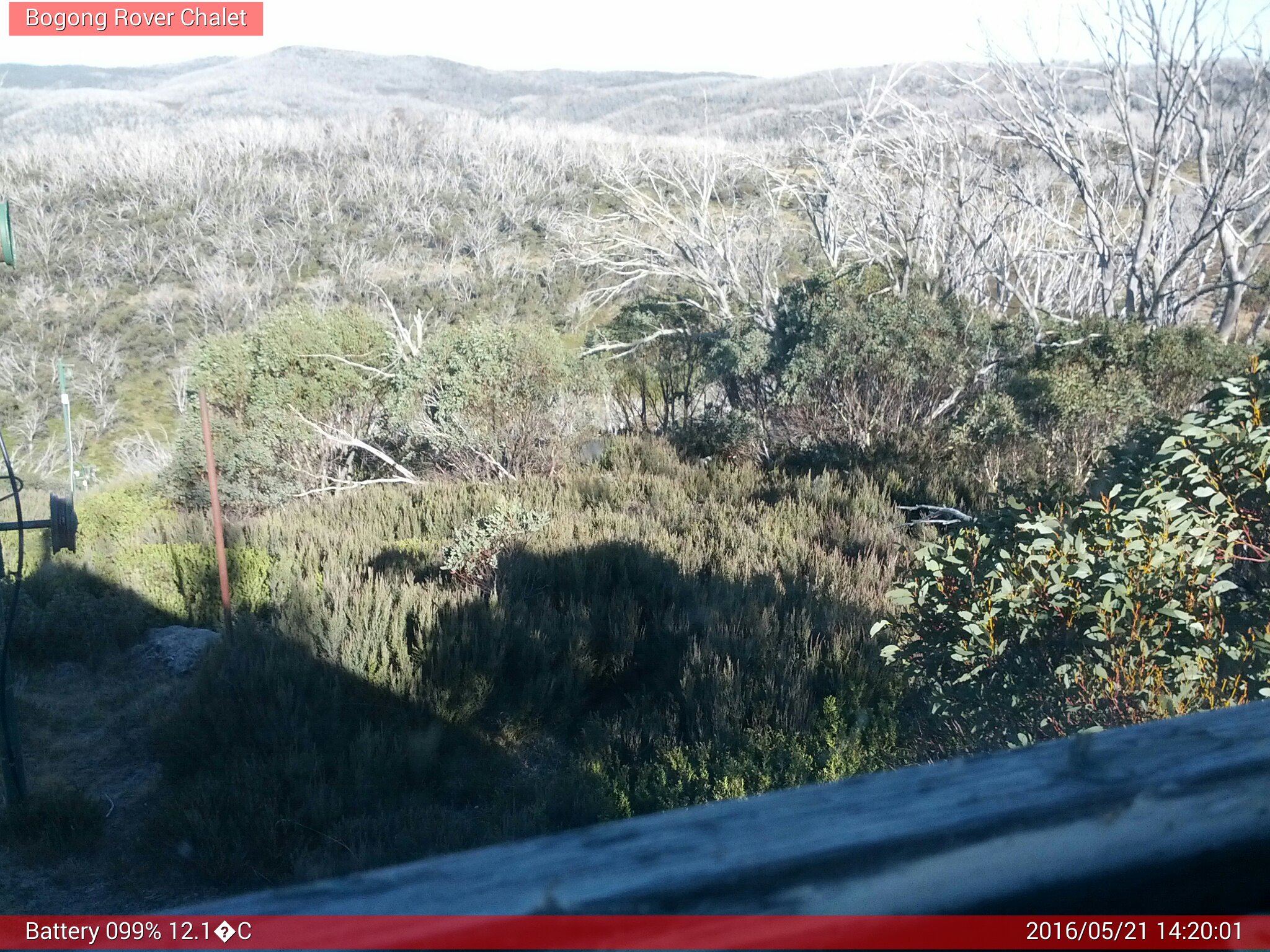 Bogong Web Cam 2:20pm Saturday 21st of May 2016