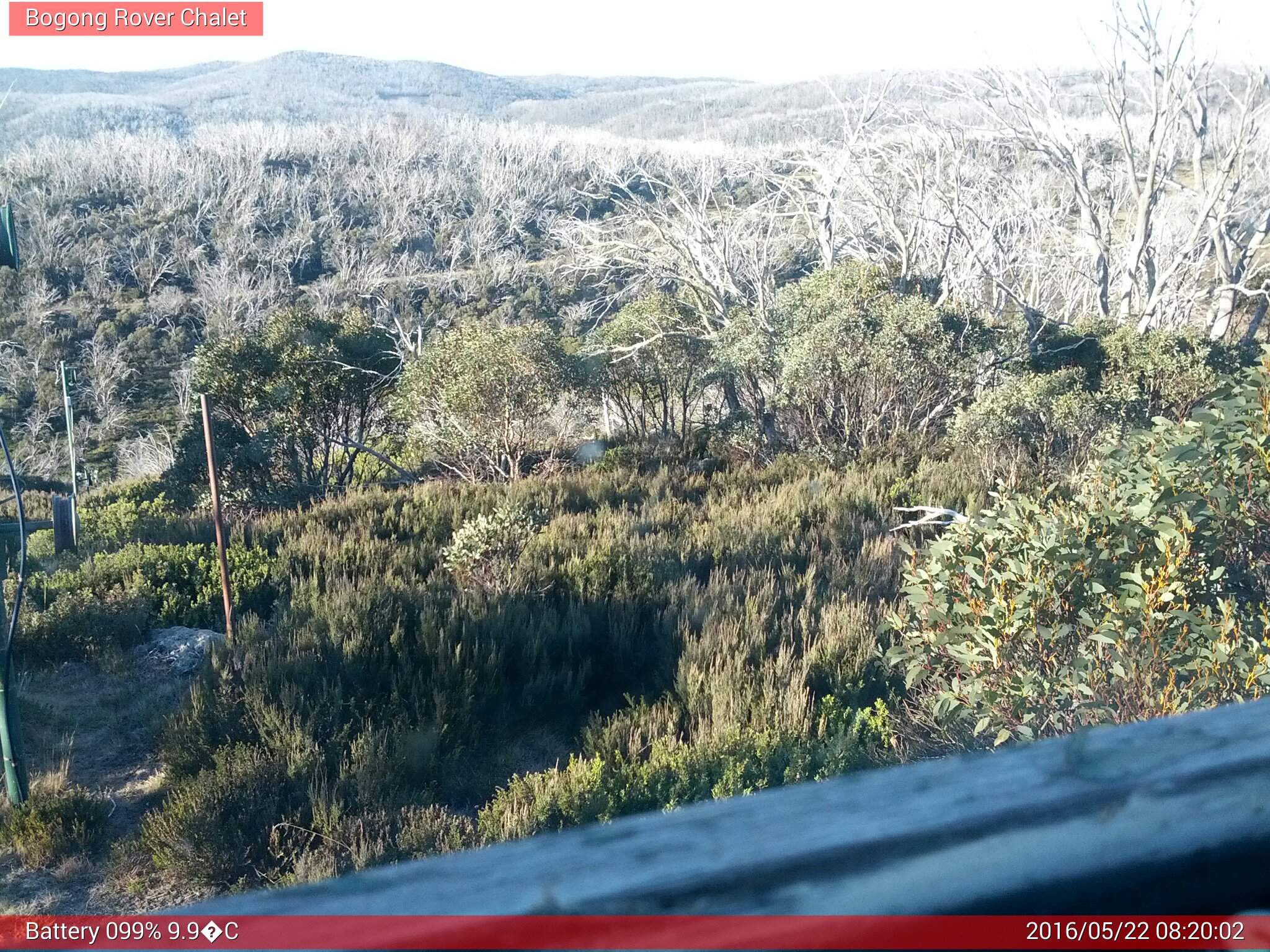 Bogong Web Cam 8:20am Sunday 22nd of May 2016