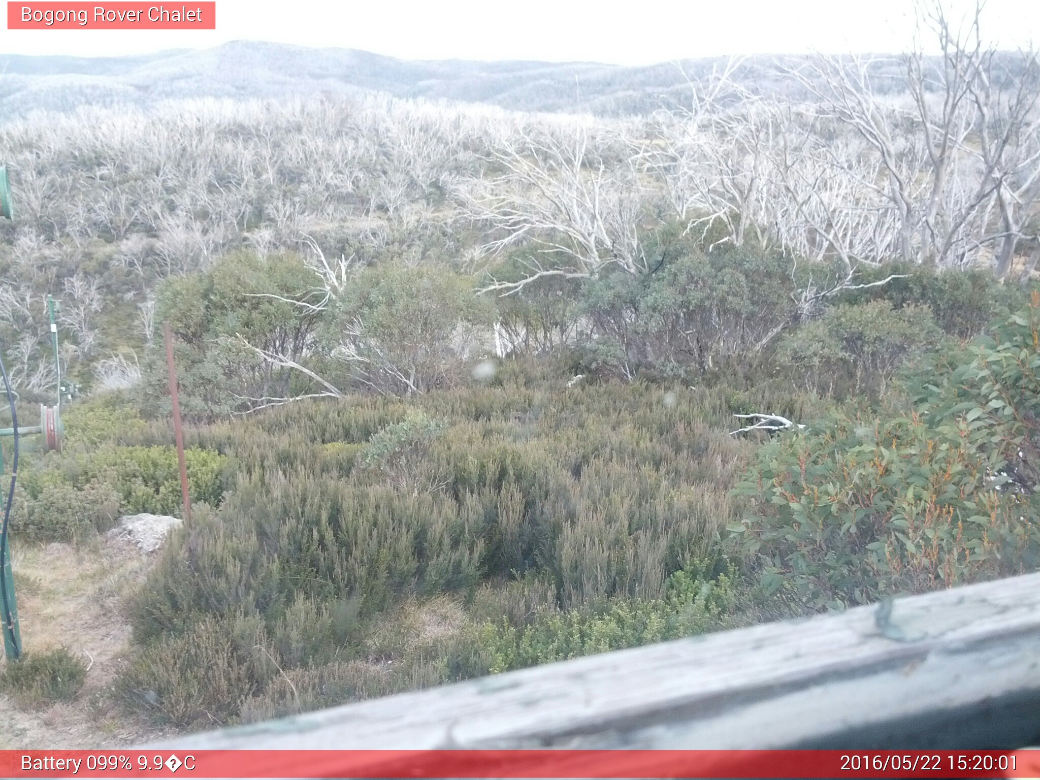 Bogong Web Cam 3:20pm Sunday 22nd of May 2016