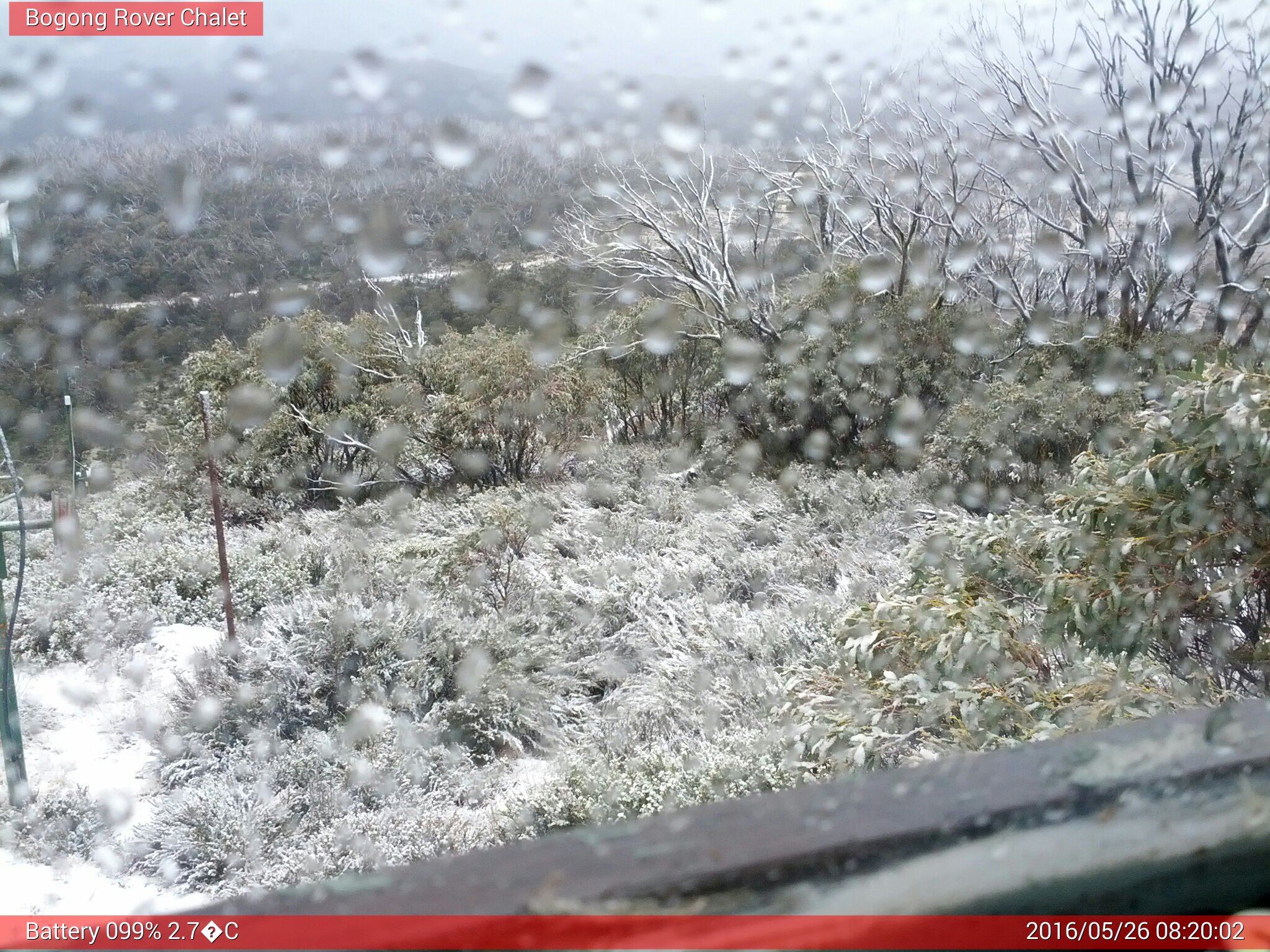 Bogong Web Cam 8:20am Thursday 26th of May 2016