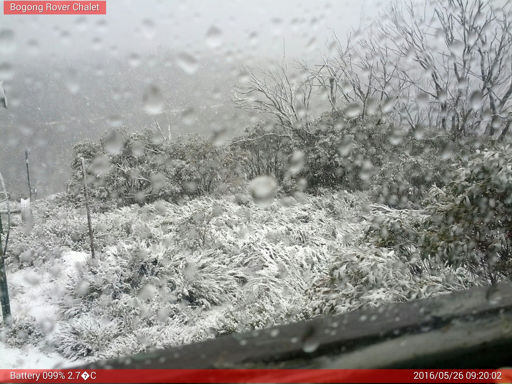 Bogong Web Cam 9:20am Thursday 26th of May 2016