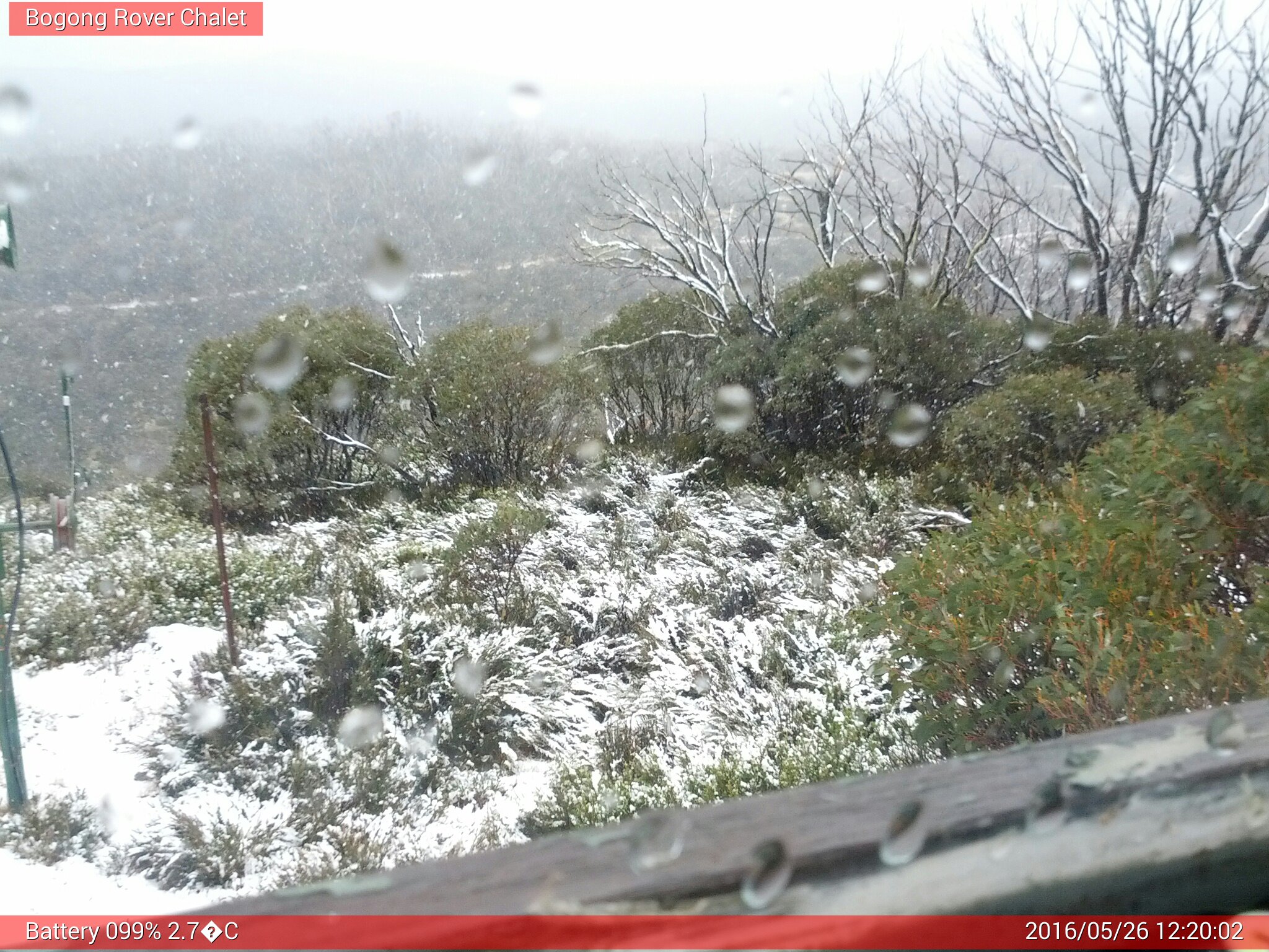 Bogong Web Cam 12:20pm Thursday 26th of May 2016