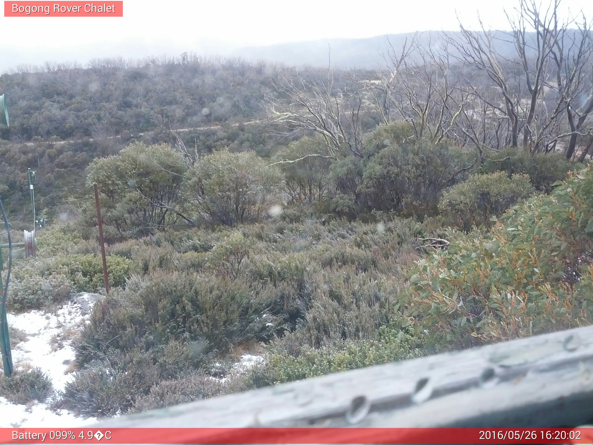 Bogong Web Cam 4:20pm Thursday 26th of May 2016