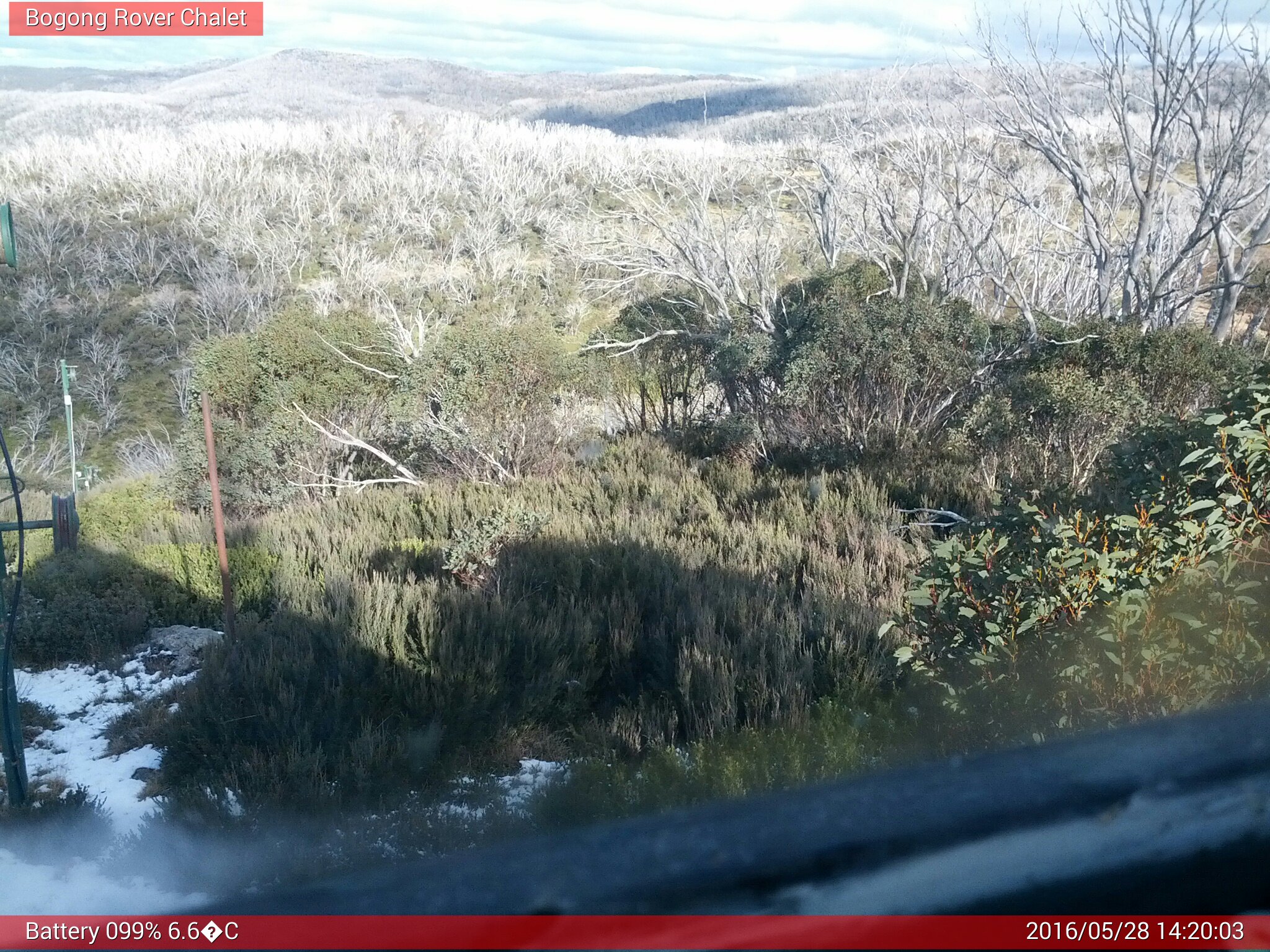 Bogong Web Cam 2:20pm Saturday 28th of May 2016