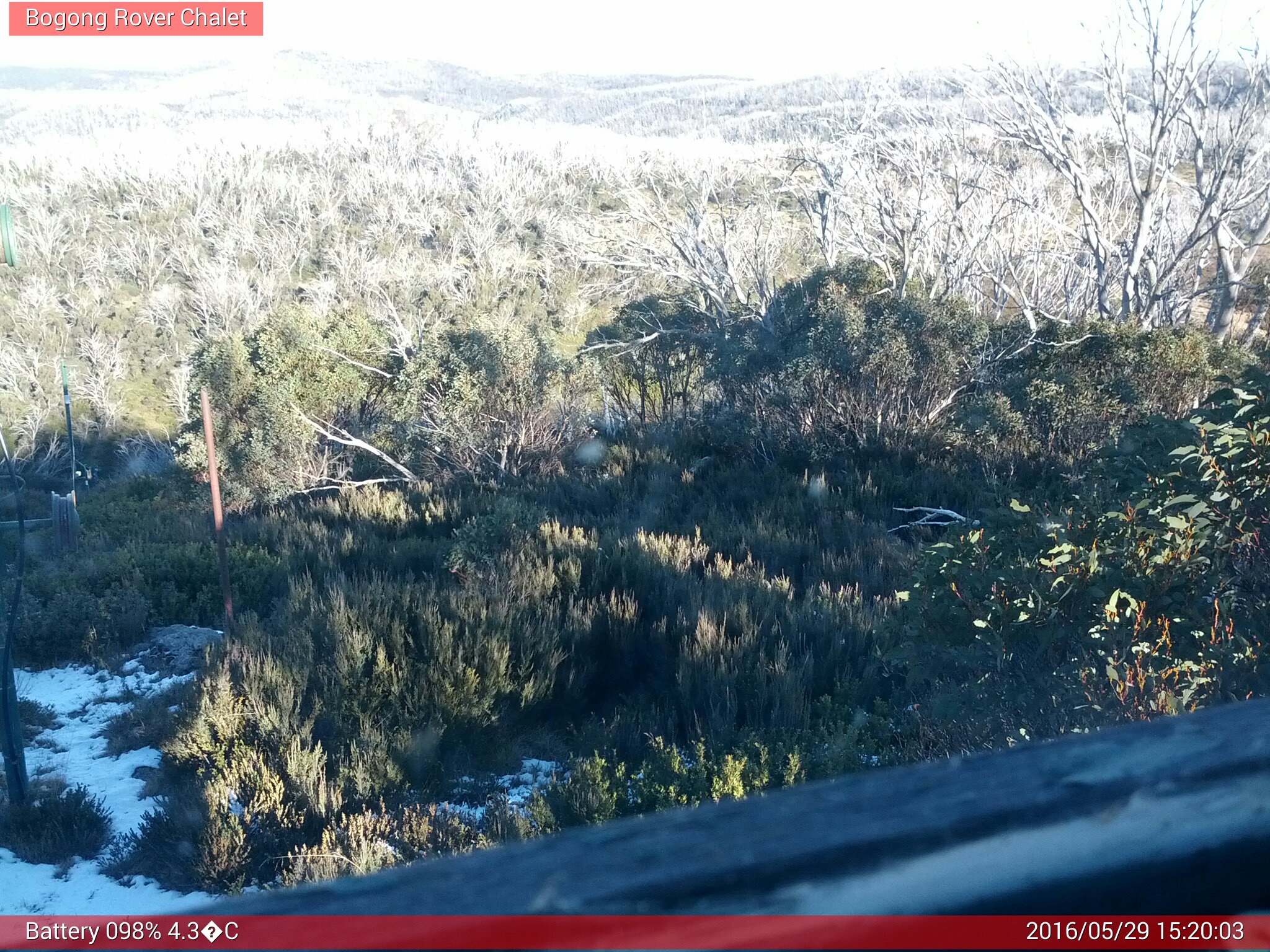 Bogong Web Cam 3:20pm Sunday 29th of May 2016