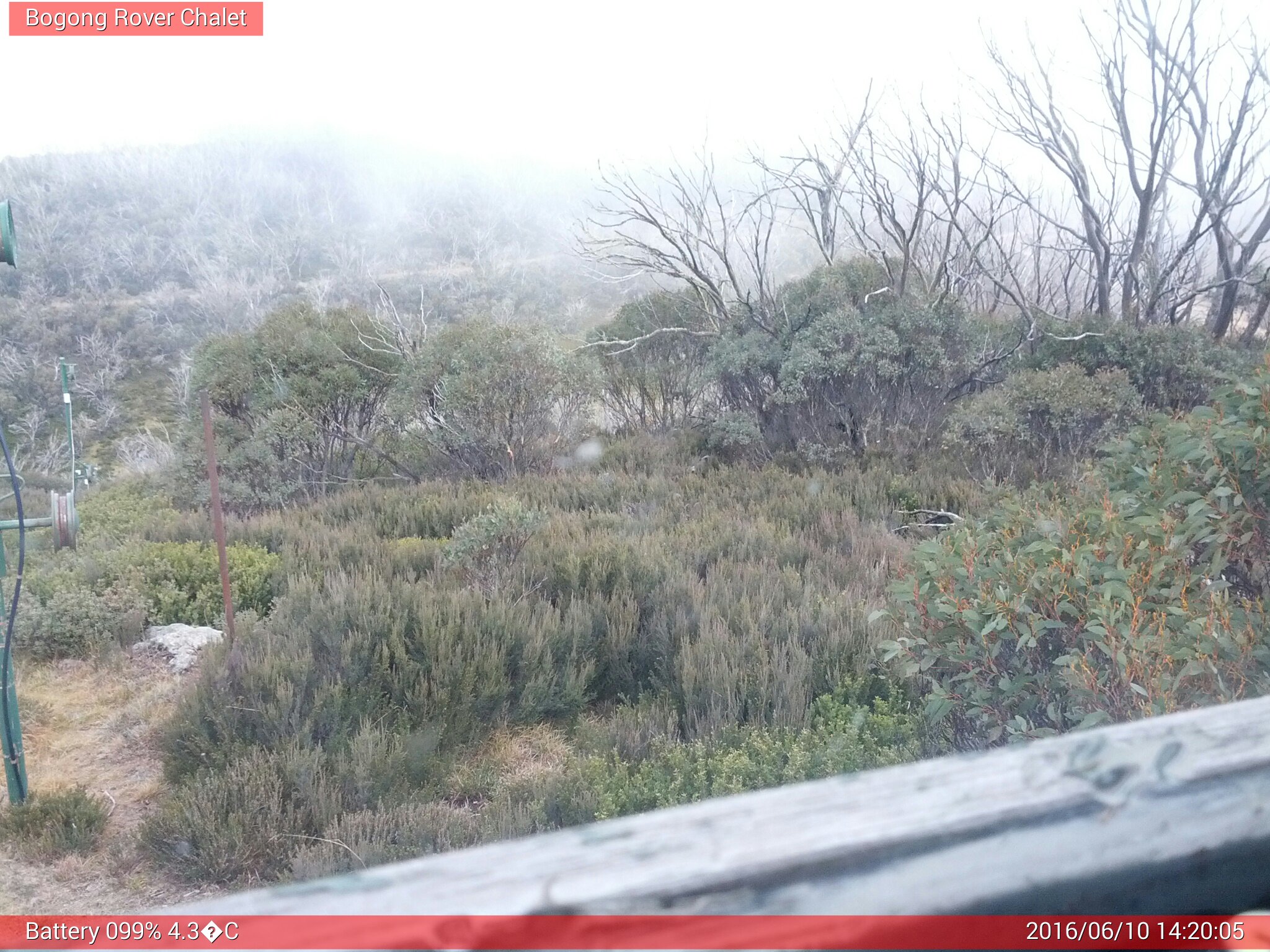 Bogong Web Cam 2:20pm Friday 10th of June 2016