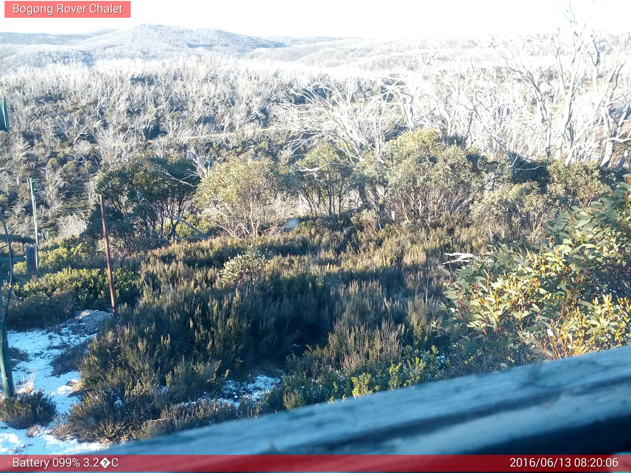 Bogong Web Cam 8:20am Monday 13th of June 2016