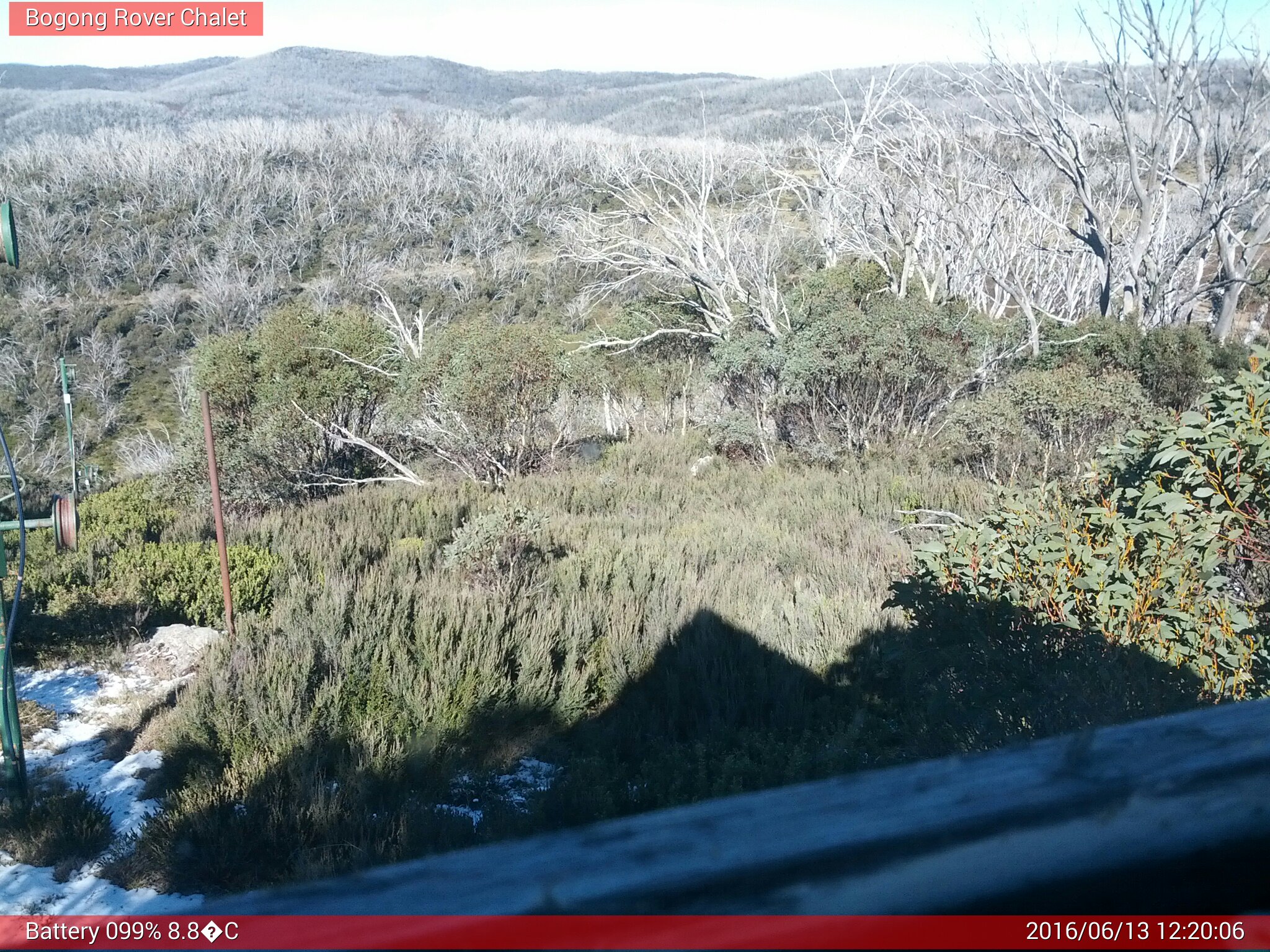 Bogong Web Cam 12:20pm Monday 13th of June 2016