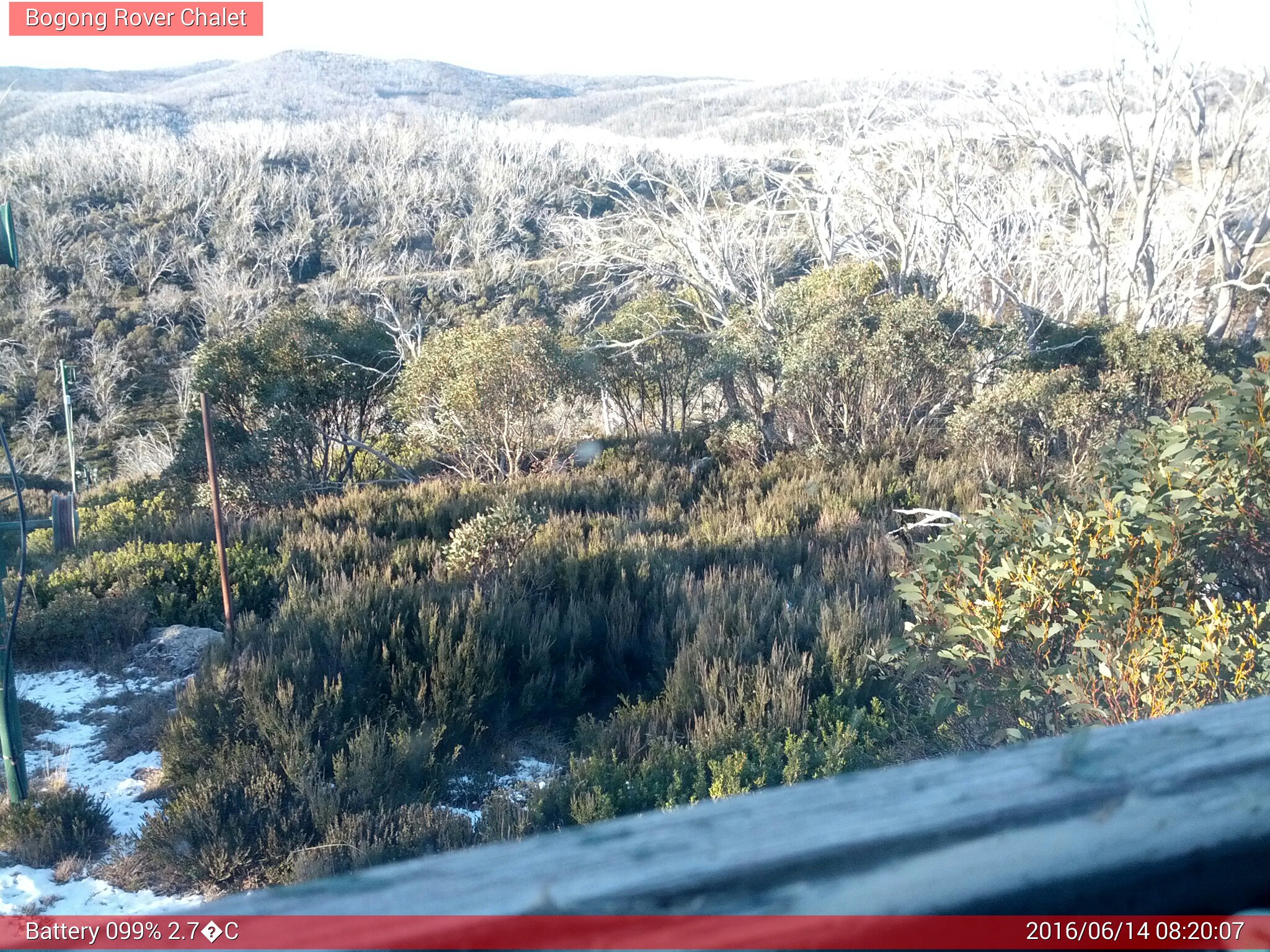 Bogong Web Cam 8:20am Tuesday 14th of June 2016