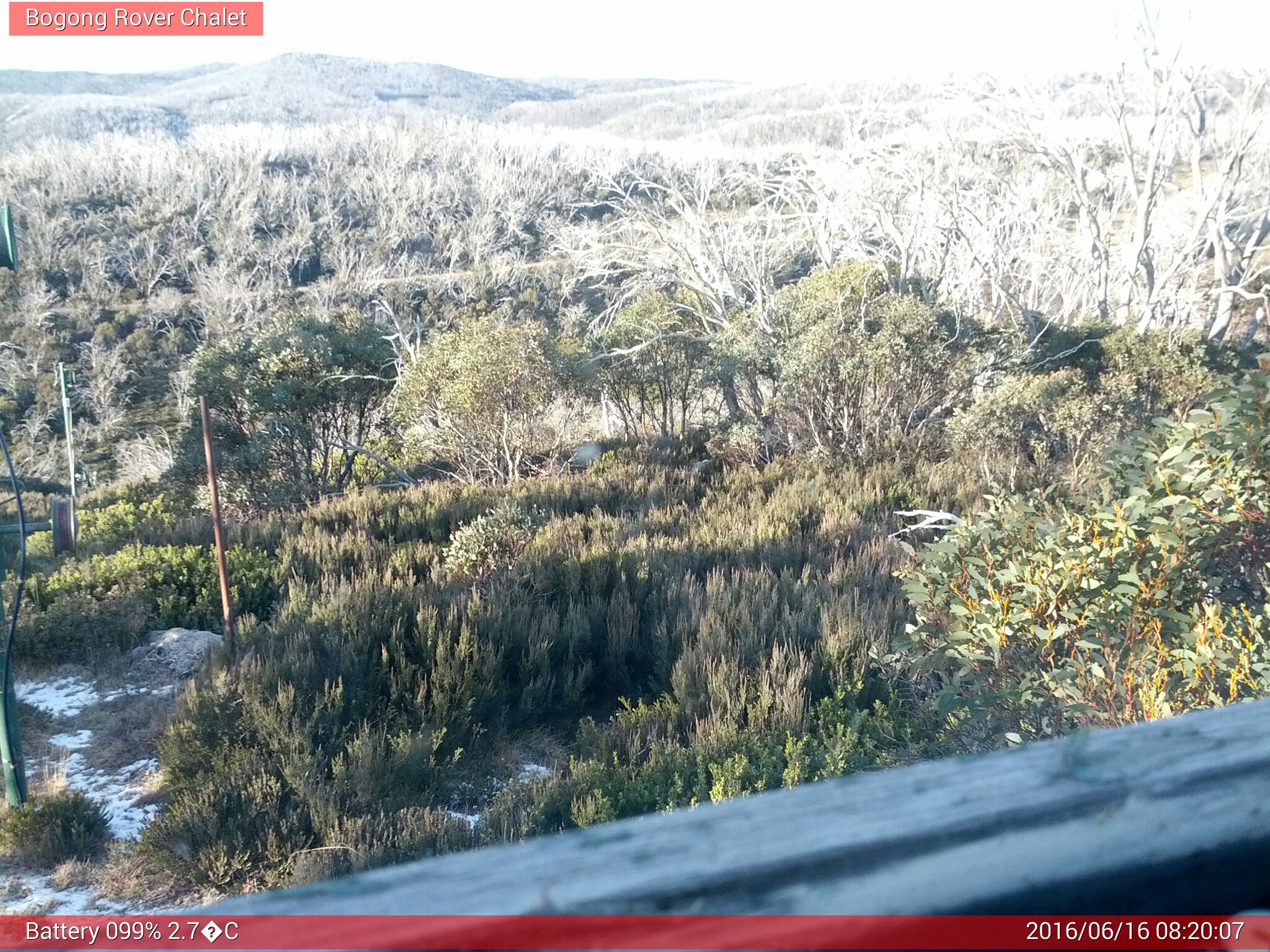 Bogong Web Cam 8:20am Thursday 16th of June 2016