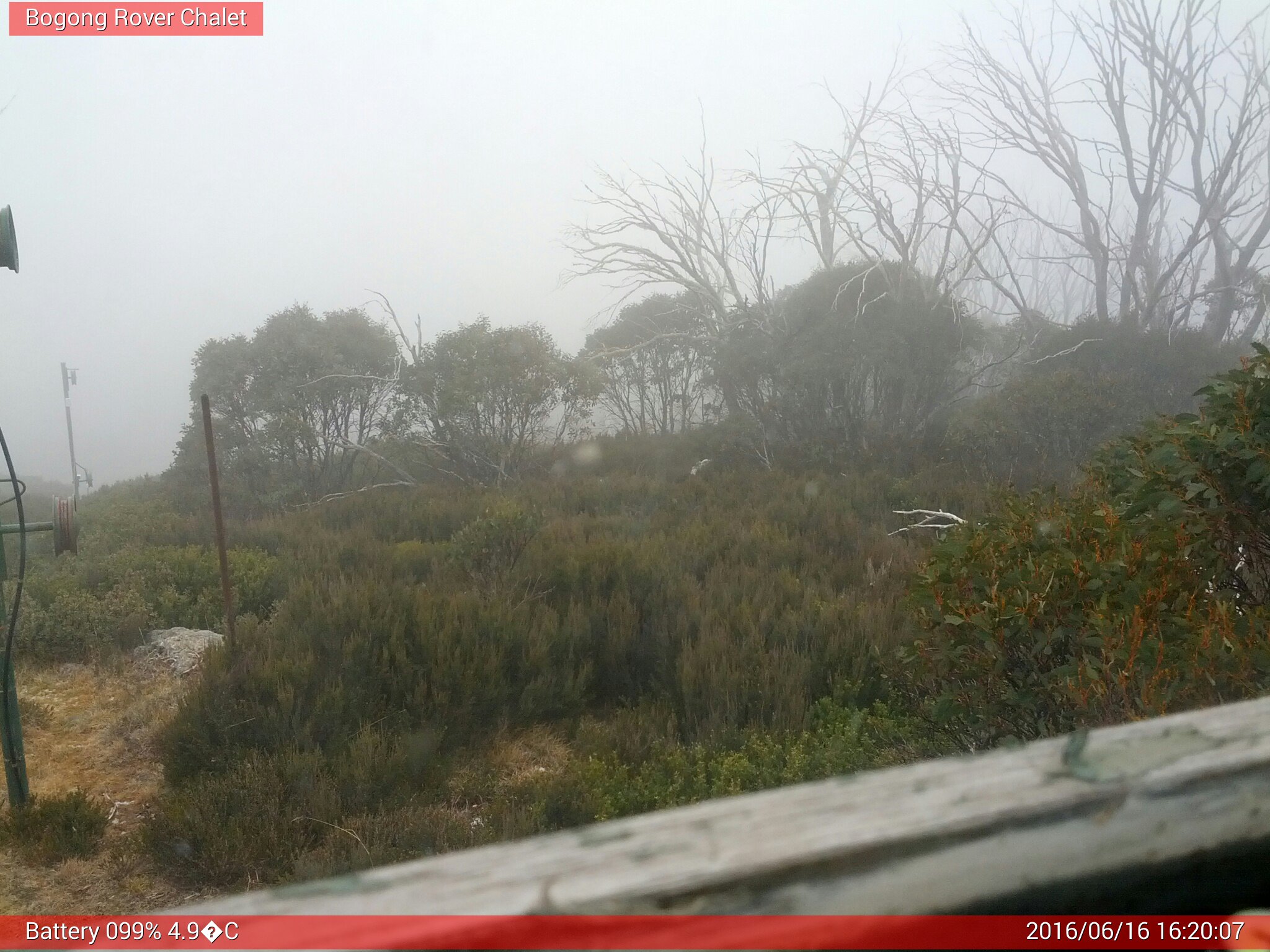 Bogong Web Cam 4:20pm Thursday 16th of June 2016