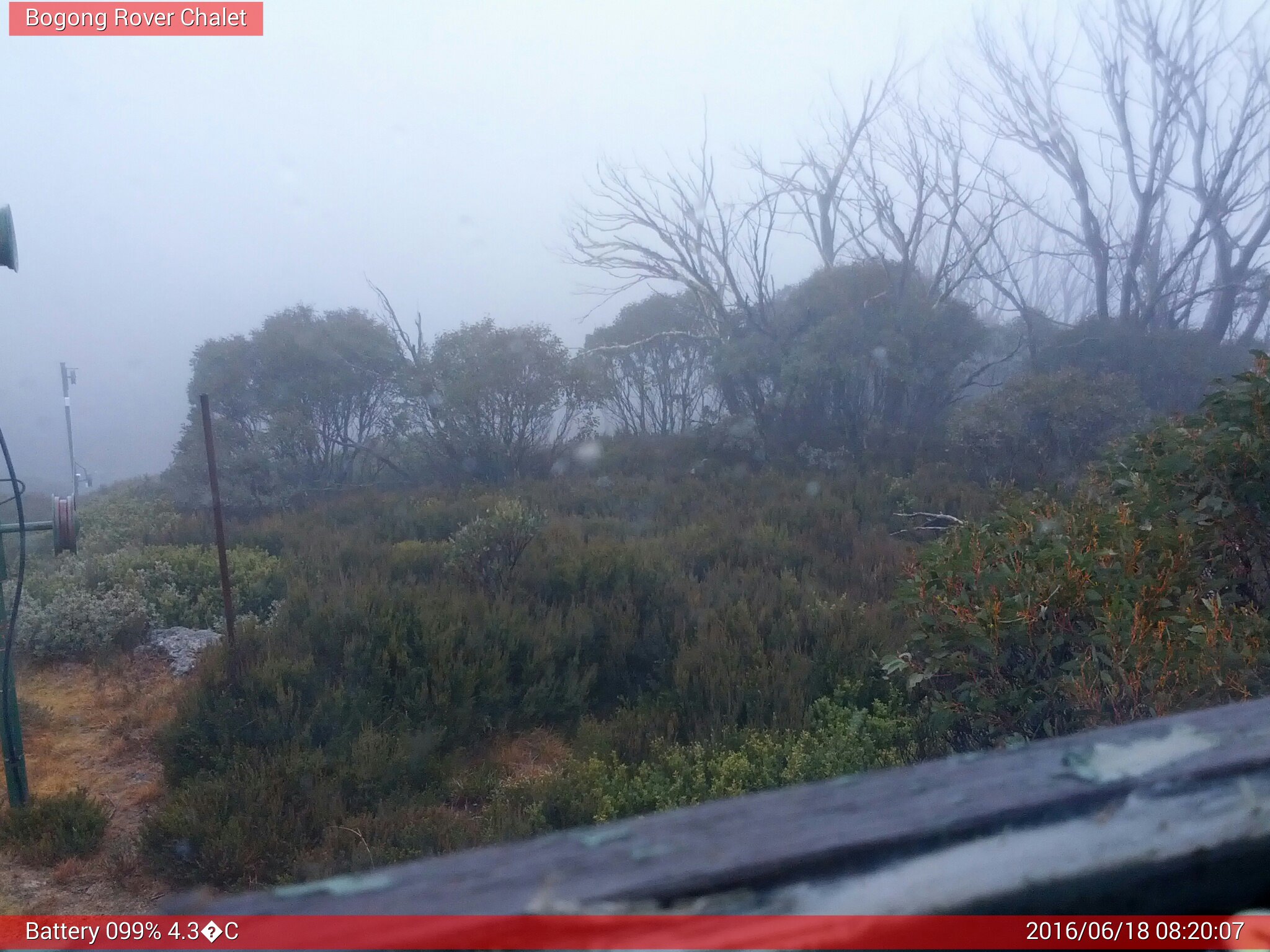 Bogong Web Cam 8:20am Saturday 18th of June 2016