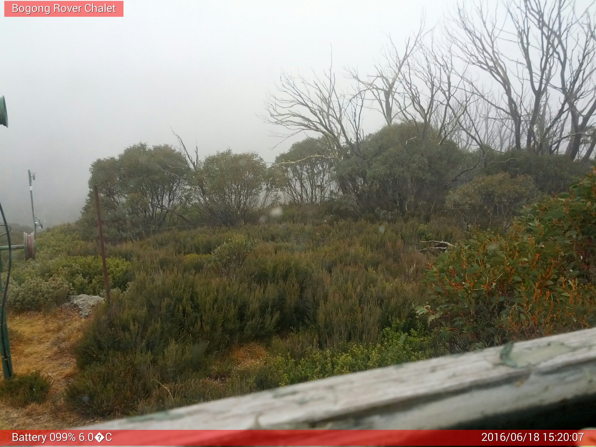 Bogong Web Cam 3:20pm Saturday 18th of June 2016