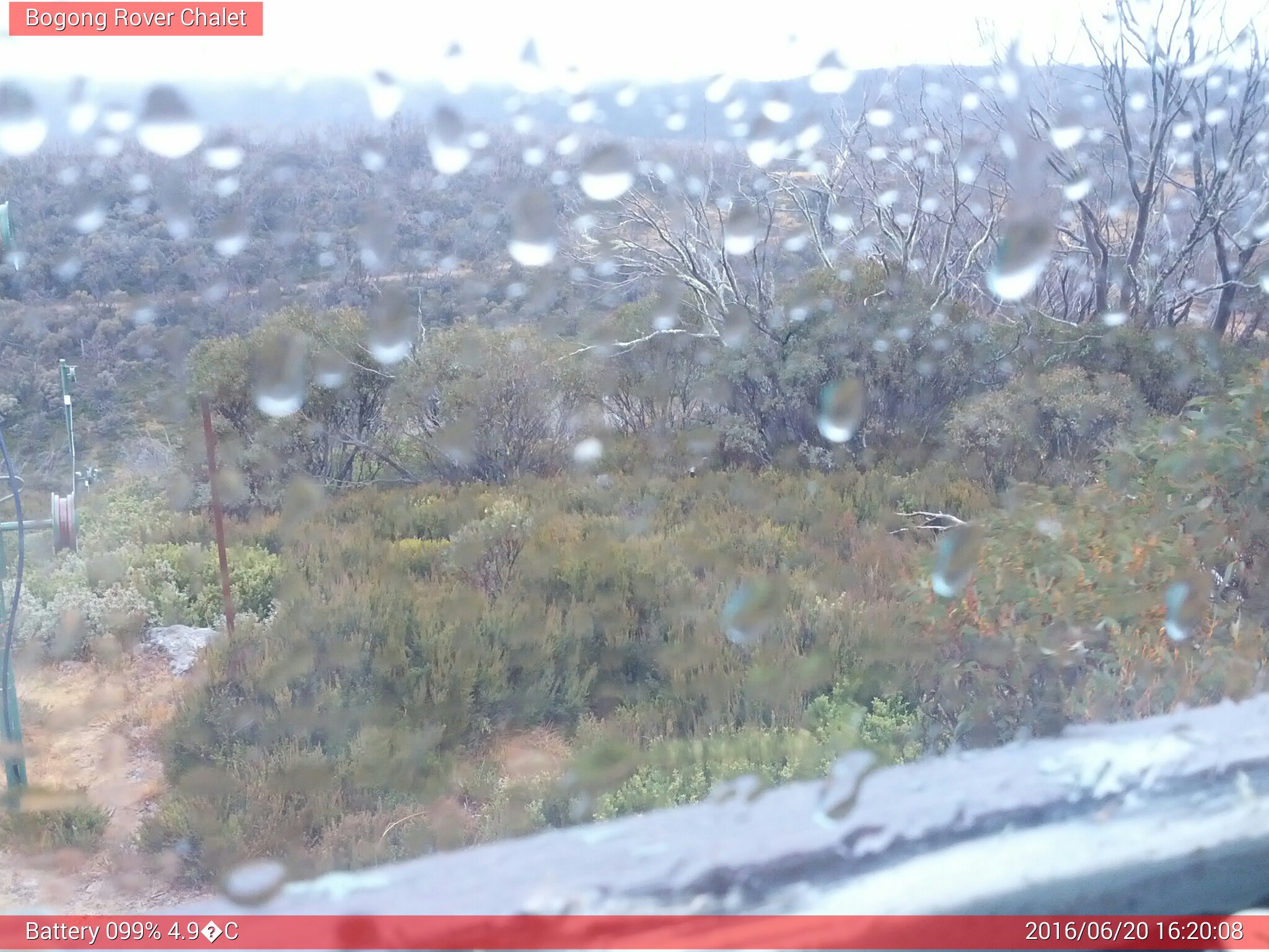 Bogong Web Cam 4:20pm Monday 20th of June 2016