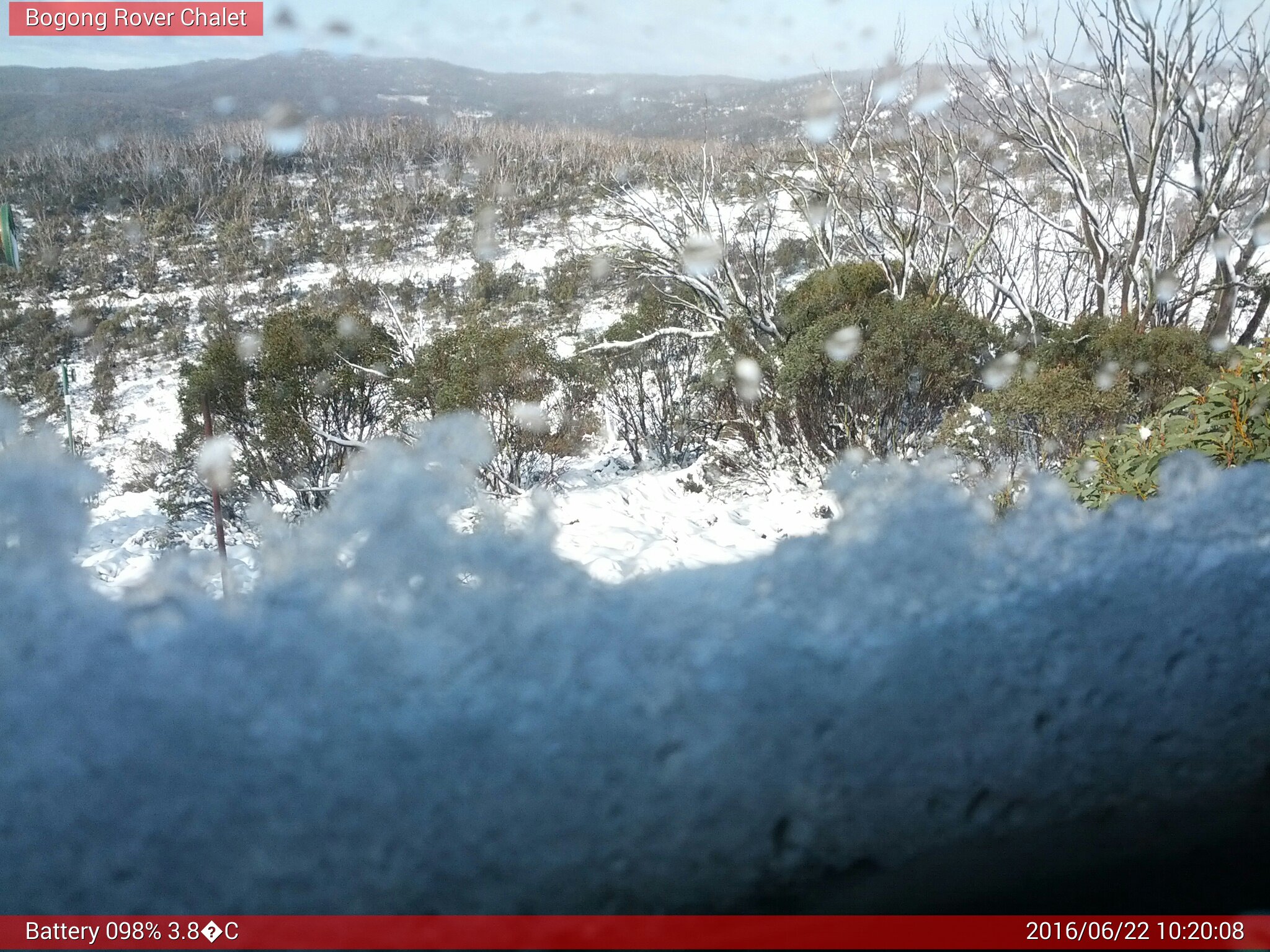 Bogong Web Cam 10:20am Wednesday 22nd of June 2016