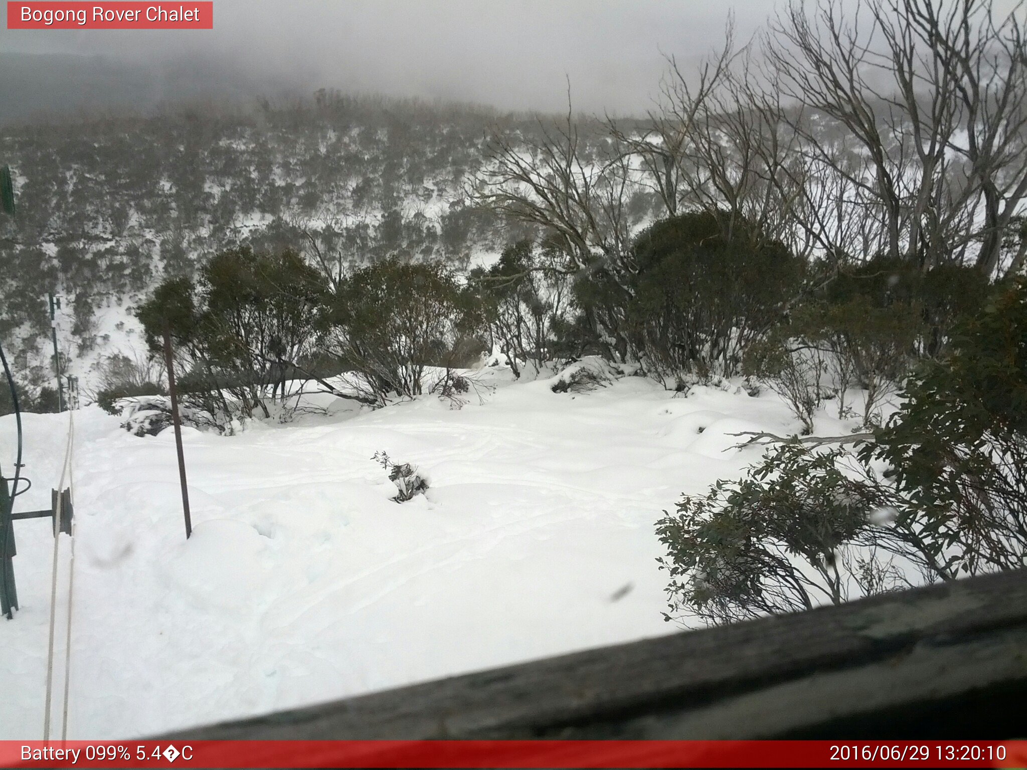 Bogong Web Cam 1:20pm Wednesday 29th of June 2016