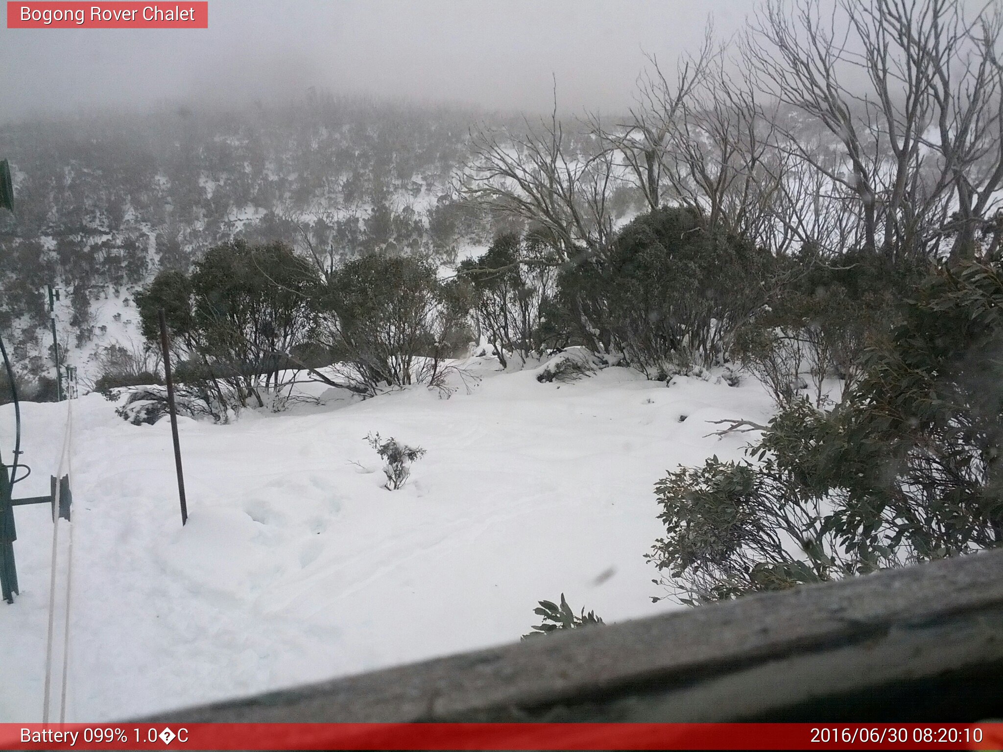 Bogong Web Cam 8:20am Thursday 30th of June 2016