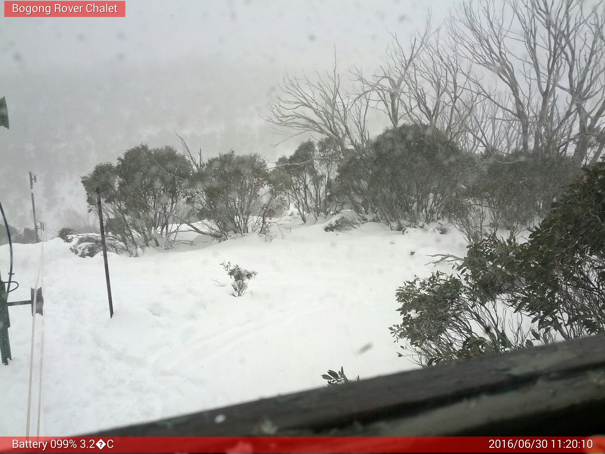 Bogong Web Cam 11:20am Thursday 30th of June 2016