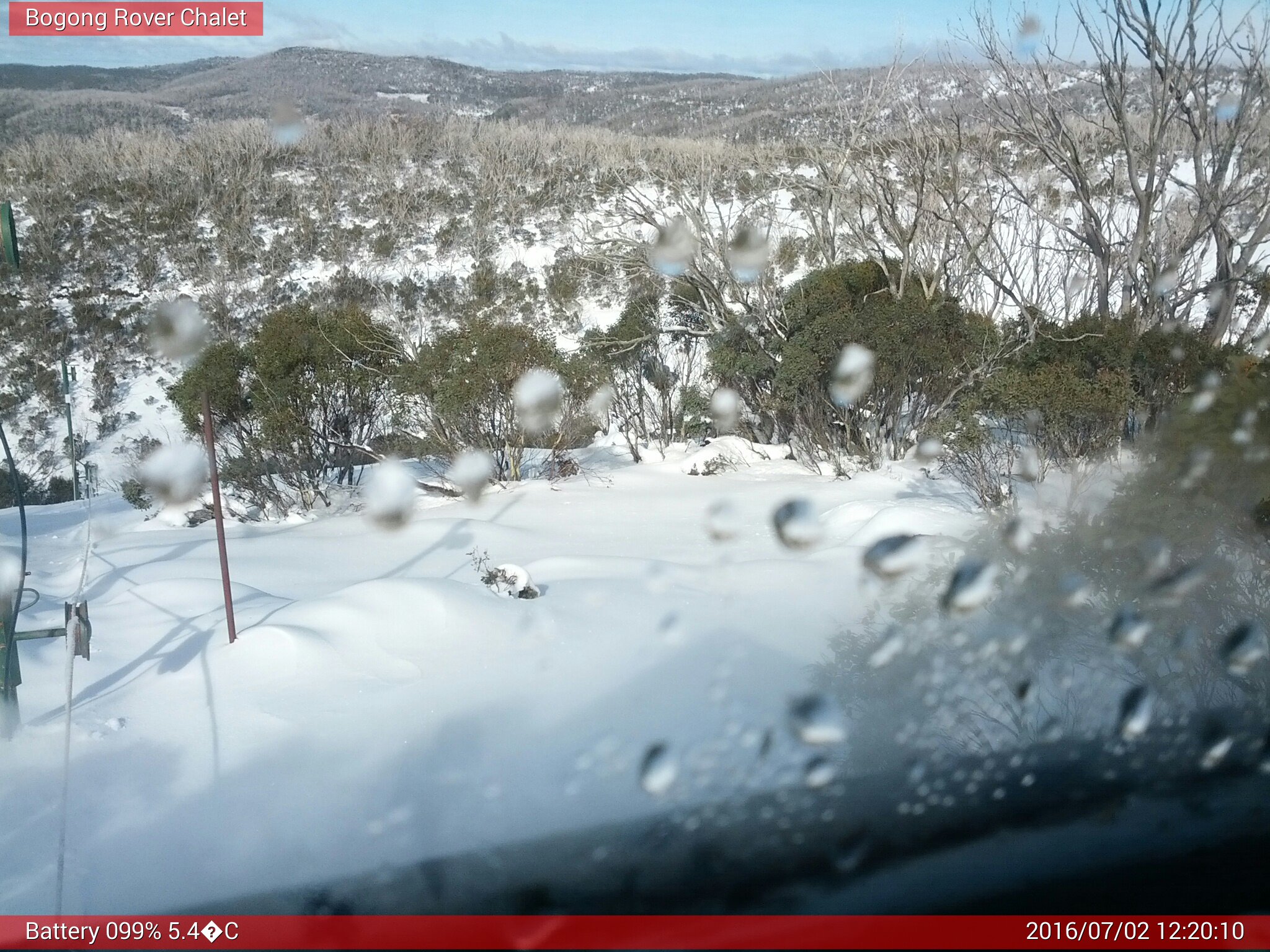 Bogong Web Cam 12:20pm Saturday 2nd of July 2016