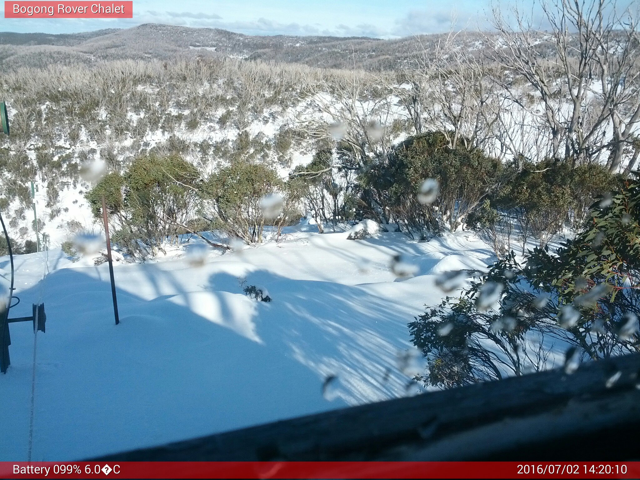 Bogong Web Cam 2:20pm Saturday 2nd of July 2016