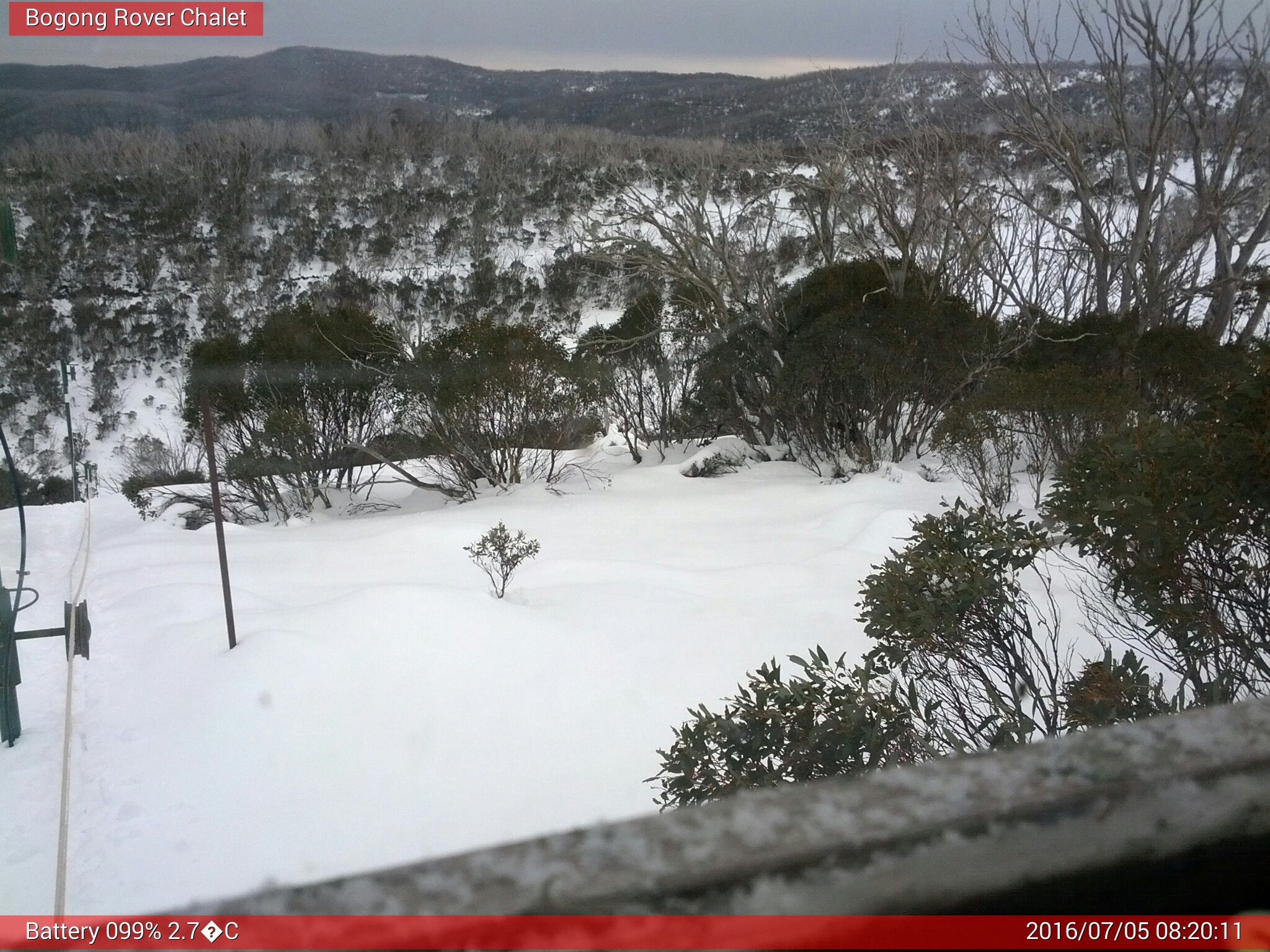 Bogong Web Cam 8:20am Tuesday 5th of July 2016