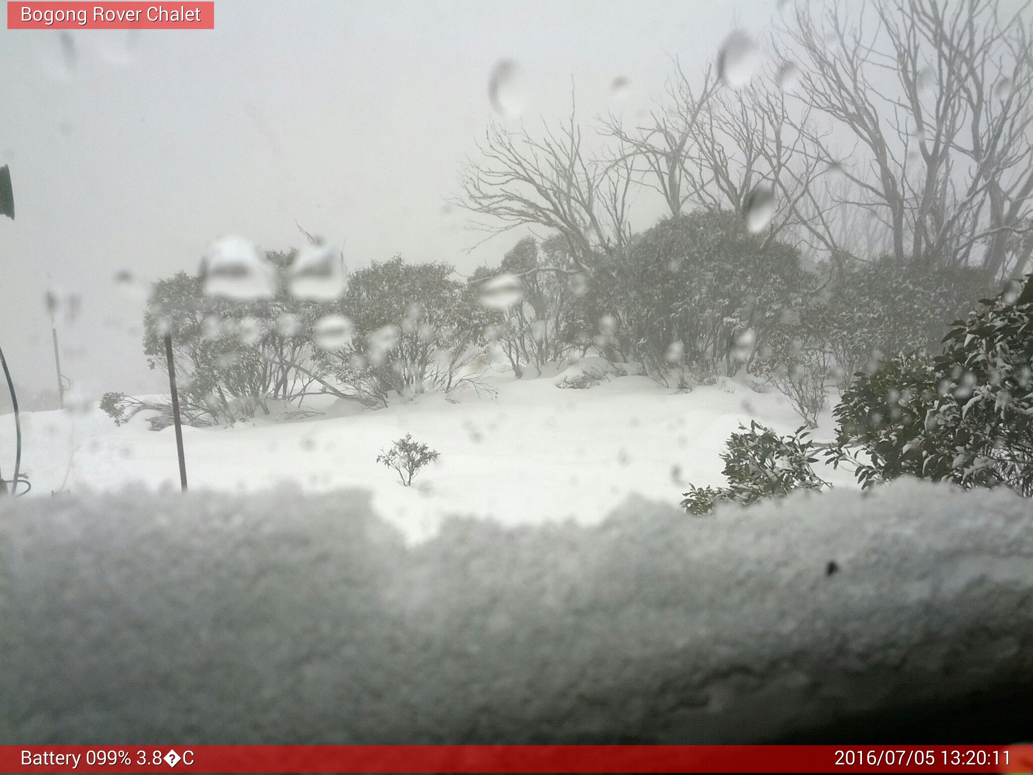 Bogong Web Cam 1:20pm Tuesday 5th of July 2016