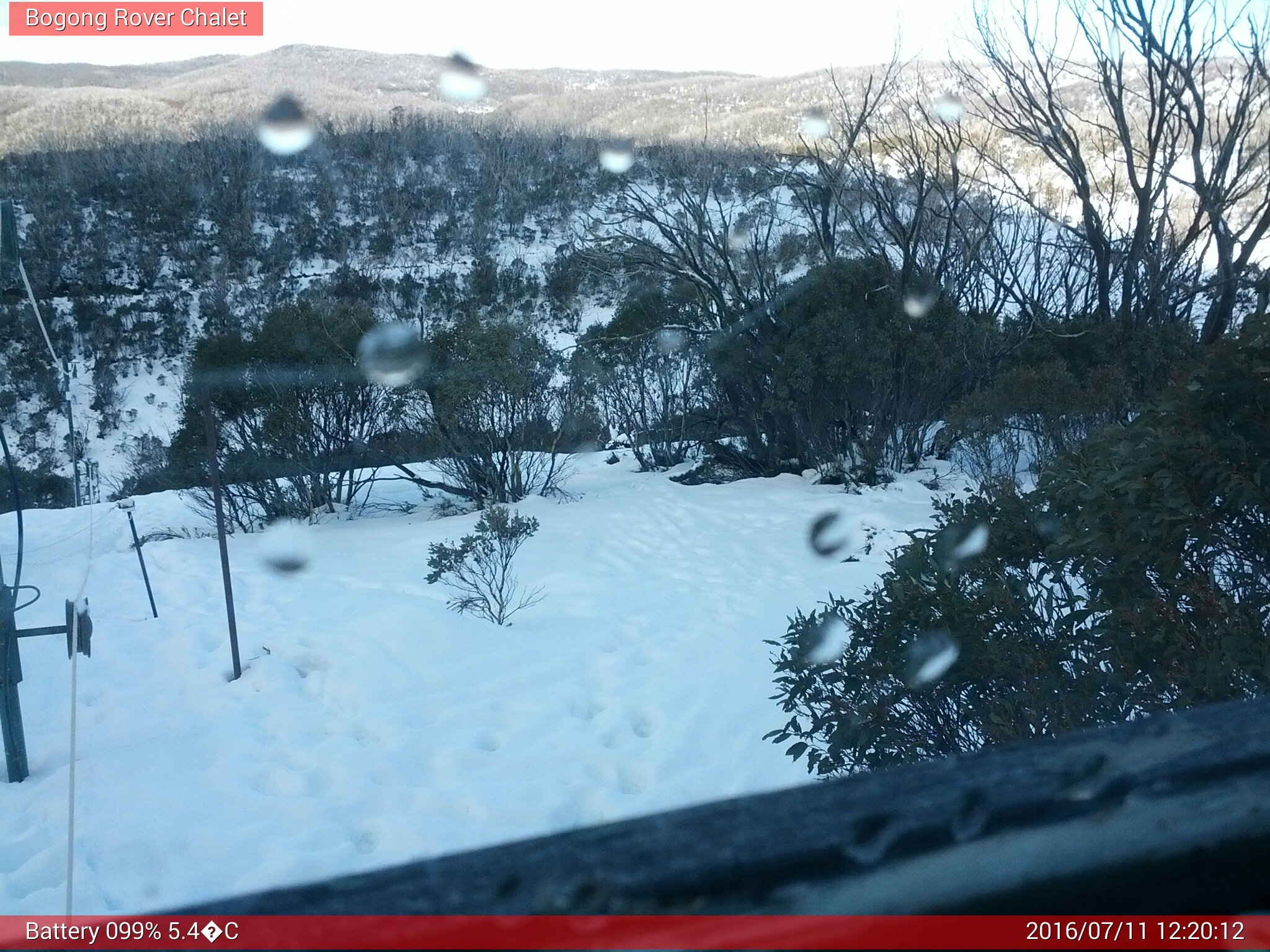 Bogong Web Cam 12:20pm Monday 11th of July 2016