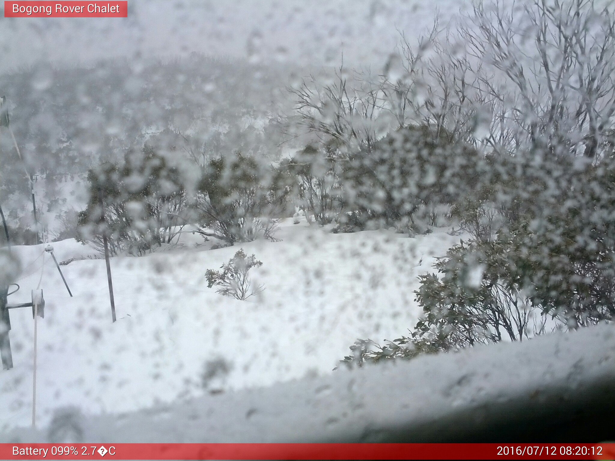 Bogong Web Cam 8:20am Tuesday 12th of July 2016