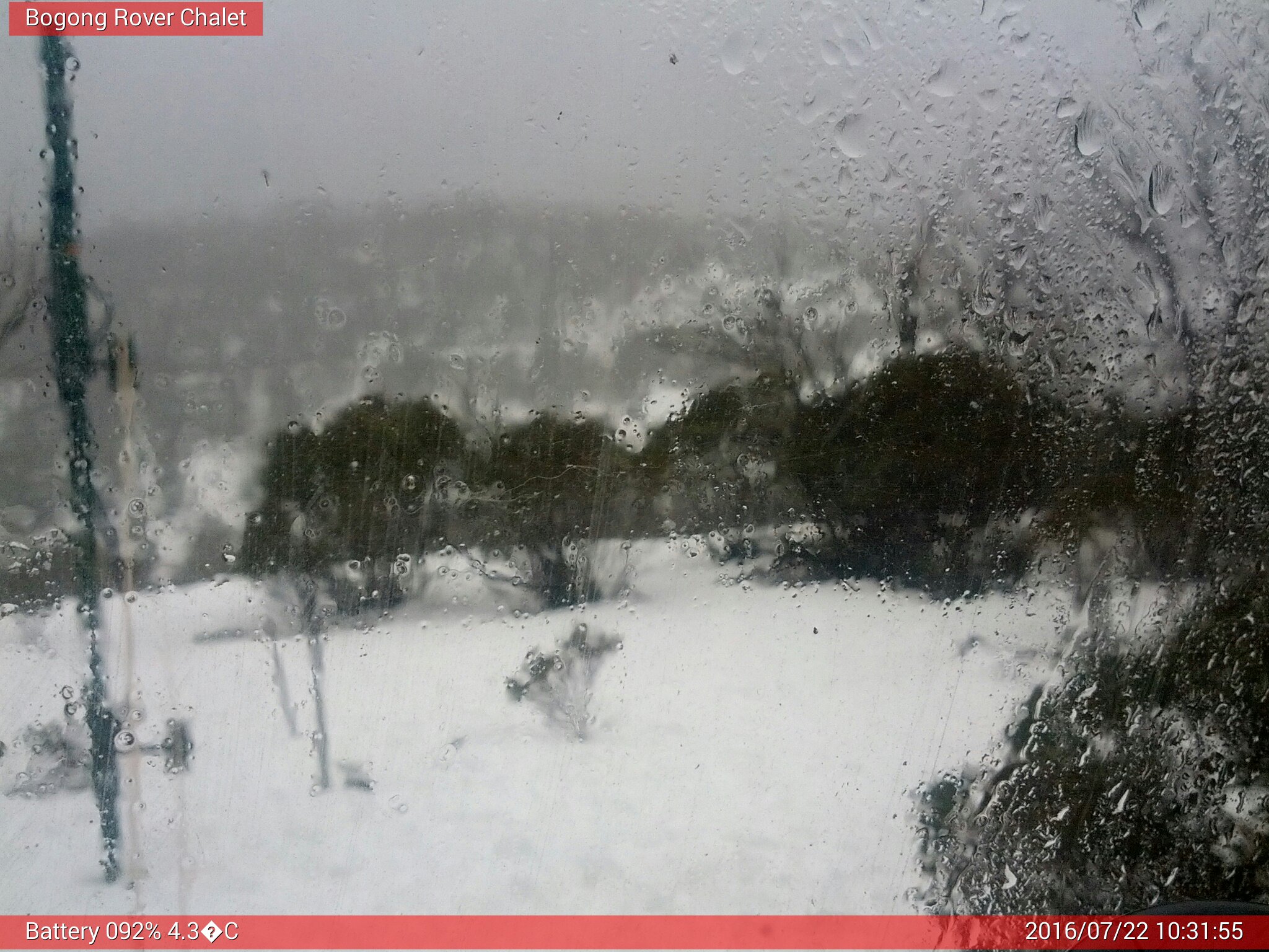 Bogong Web Cam 10:31am Friday 22nd of July 2016